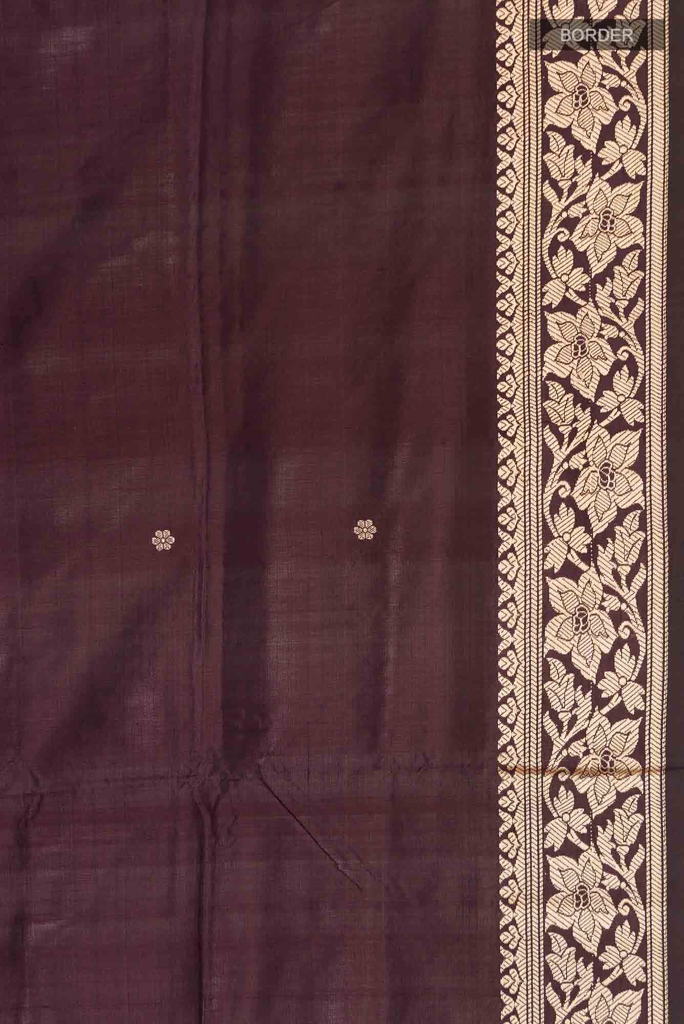 Brown Banarasi Katan Silk Saree