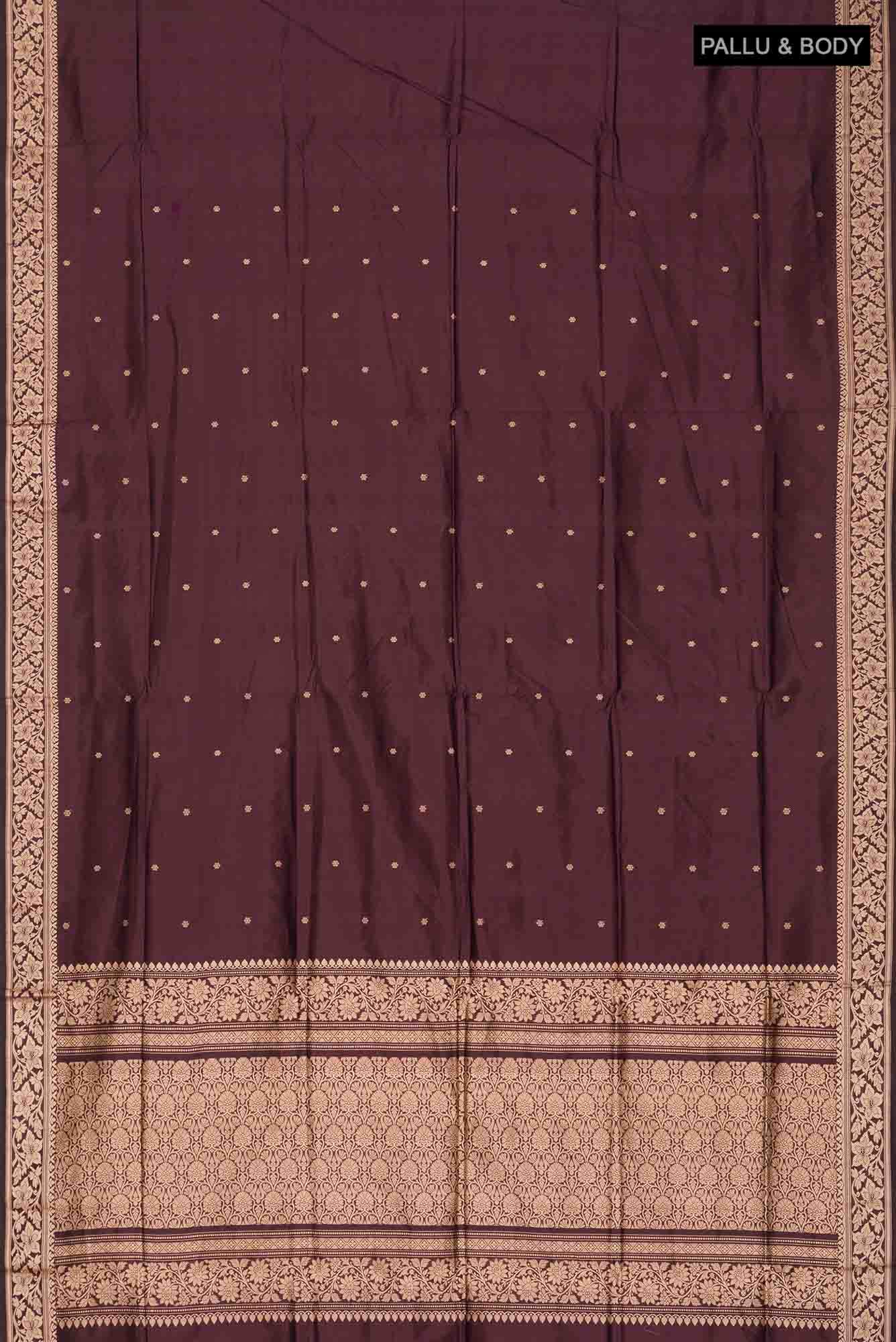 Brown Banarasi Katan Silk Saree