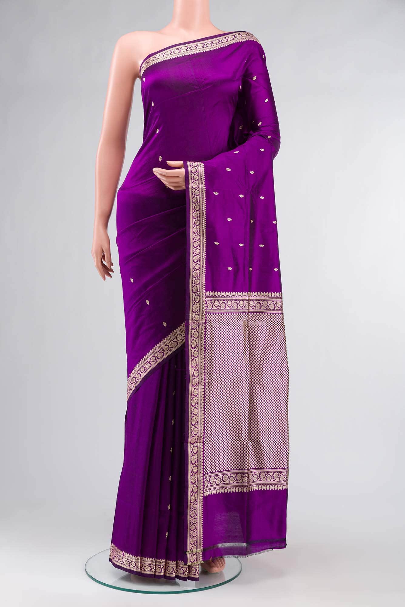 Purple Banarasi Silk Saree