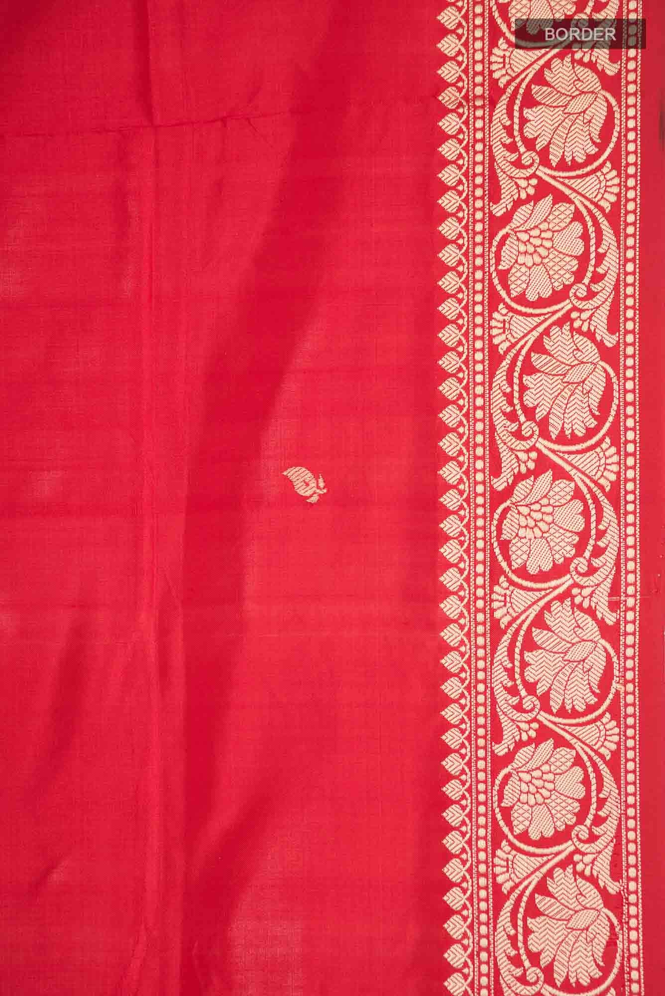 Red Banarasi Katan Silk Saree