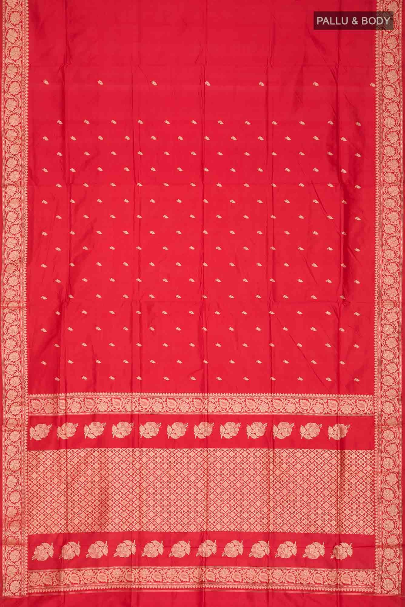 Red Banarasi Katan Silk Saree