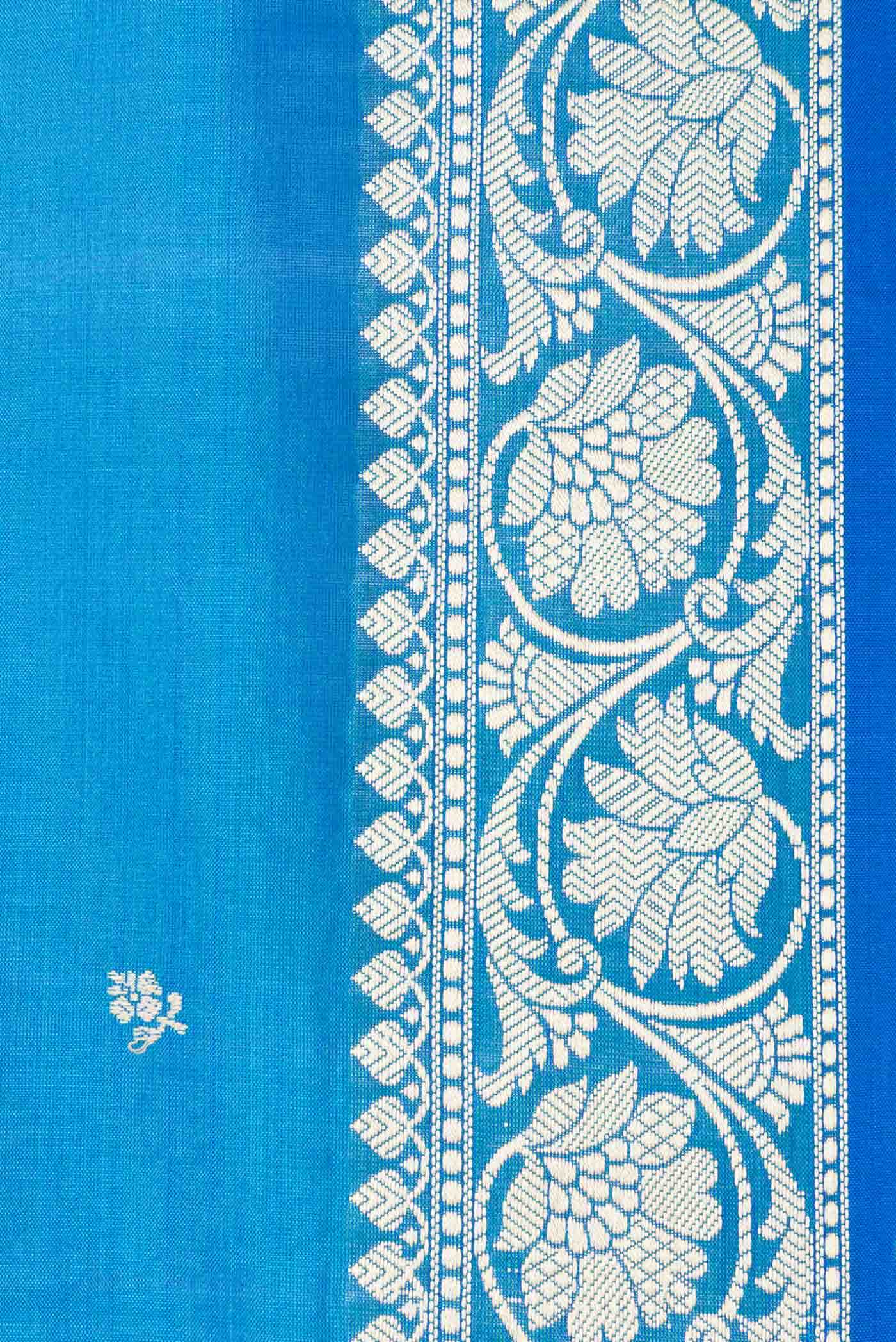 Sky Blue Dual Tone Banarasi Silk Saree