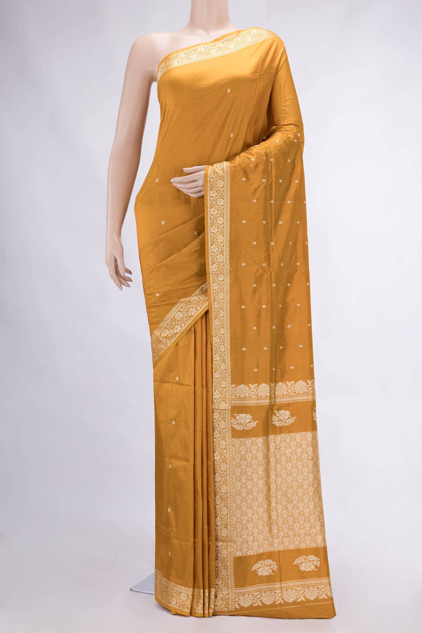 Mustard Dual Tone Banarasi Silk Saree