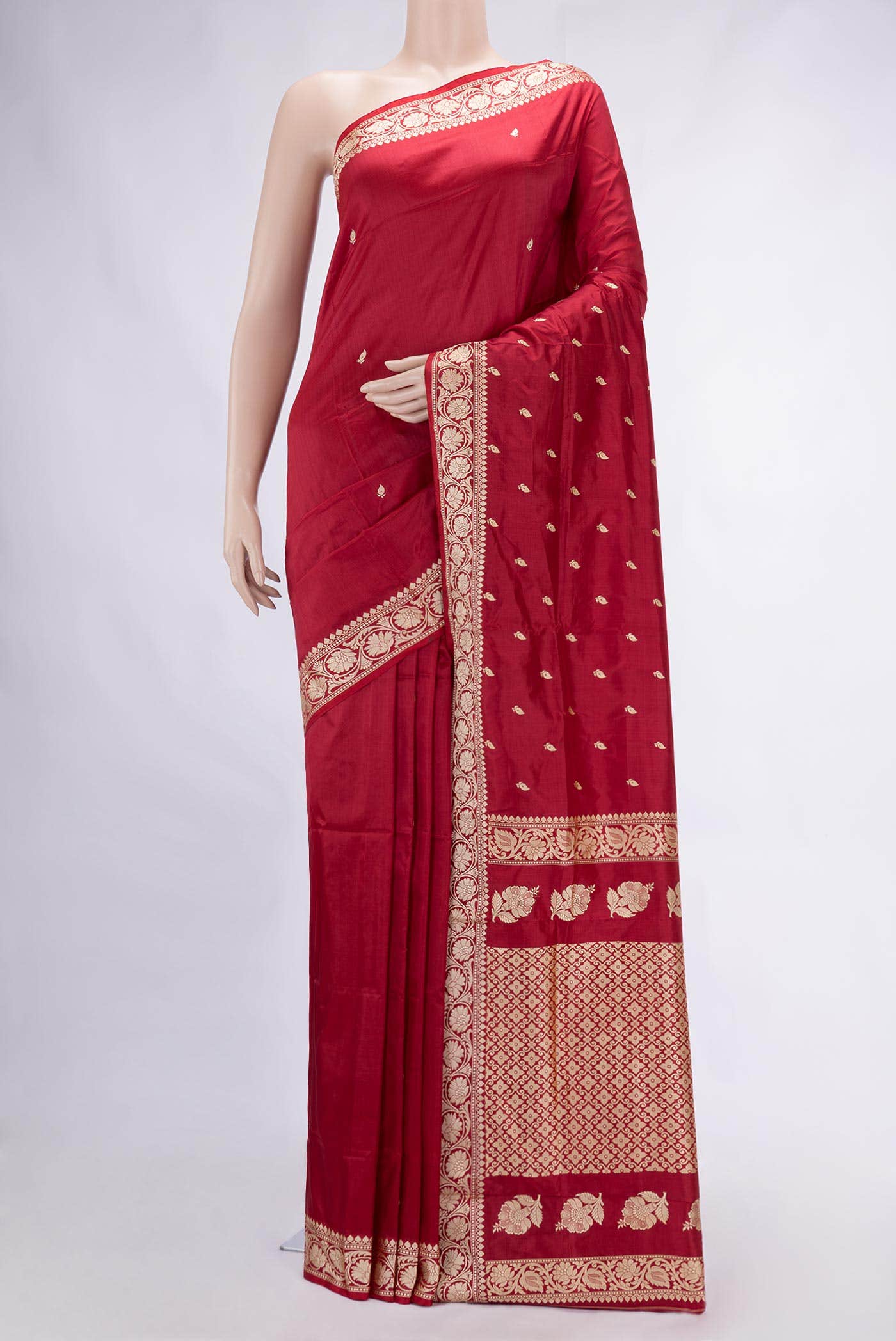 Maroon Dual Tone Banarasi Silk Saree