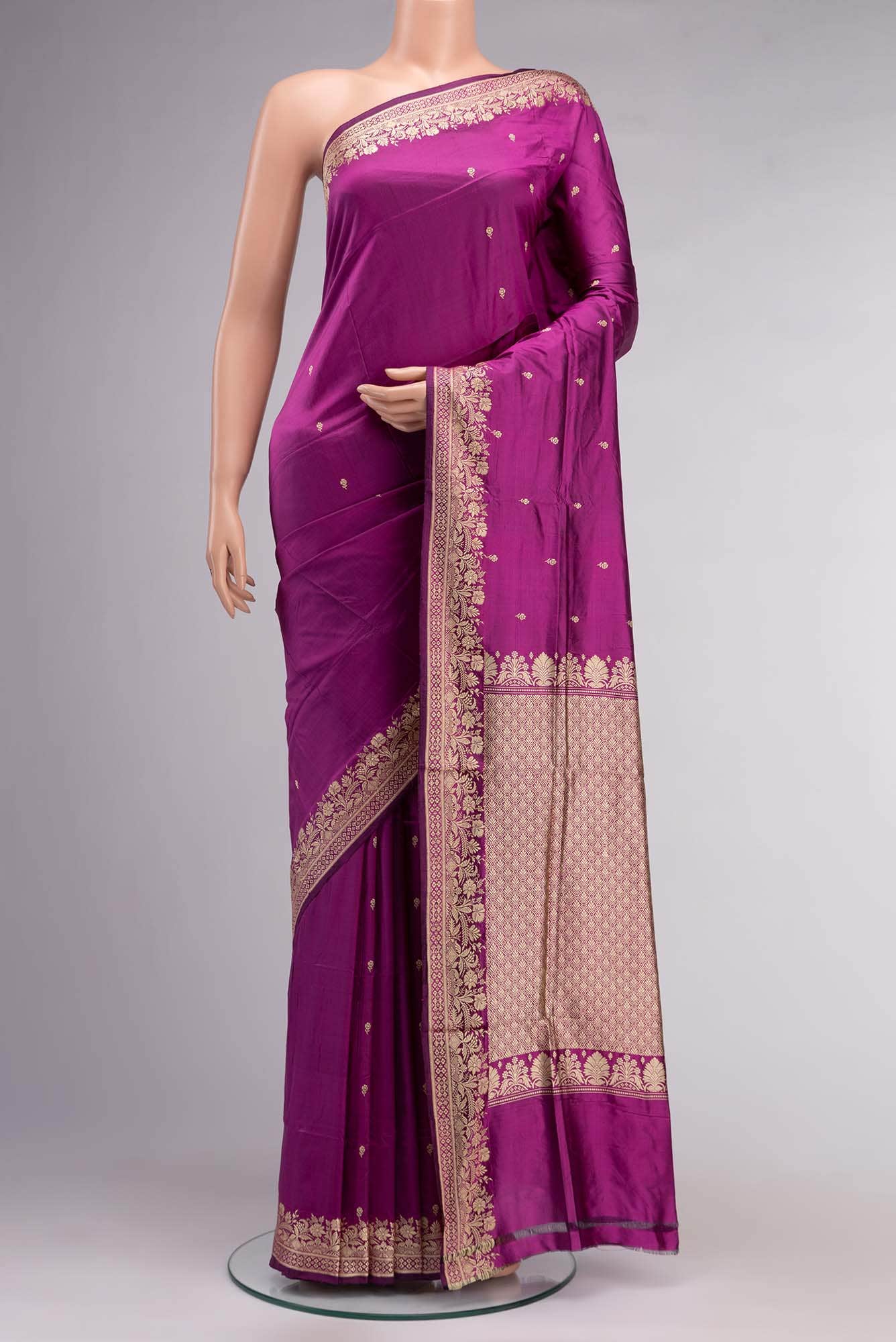 Purple Banarasi Silk Saree