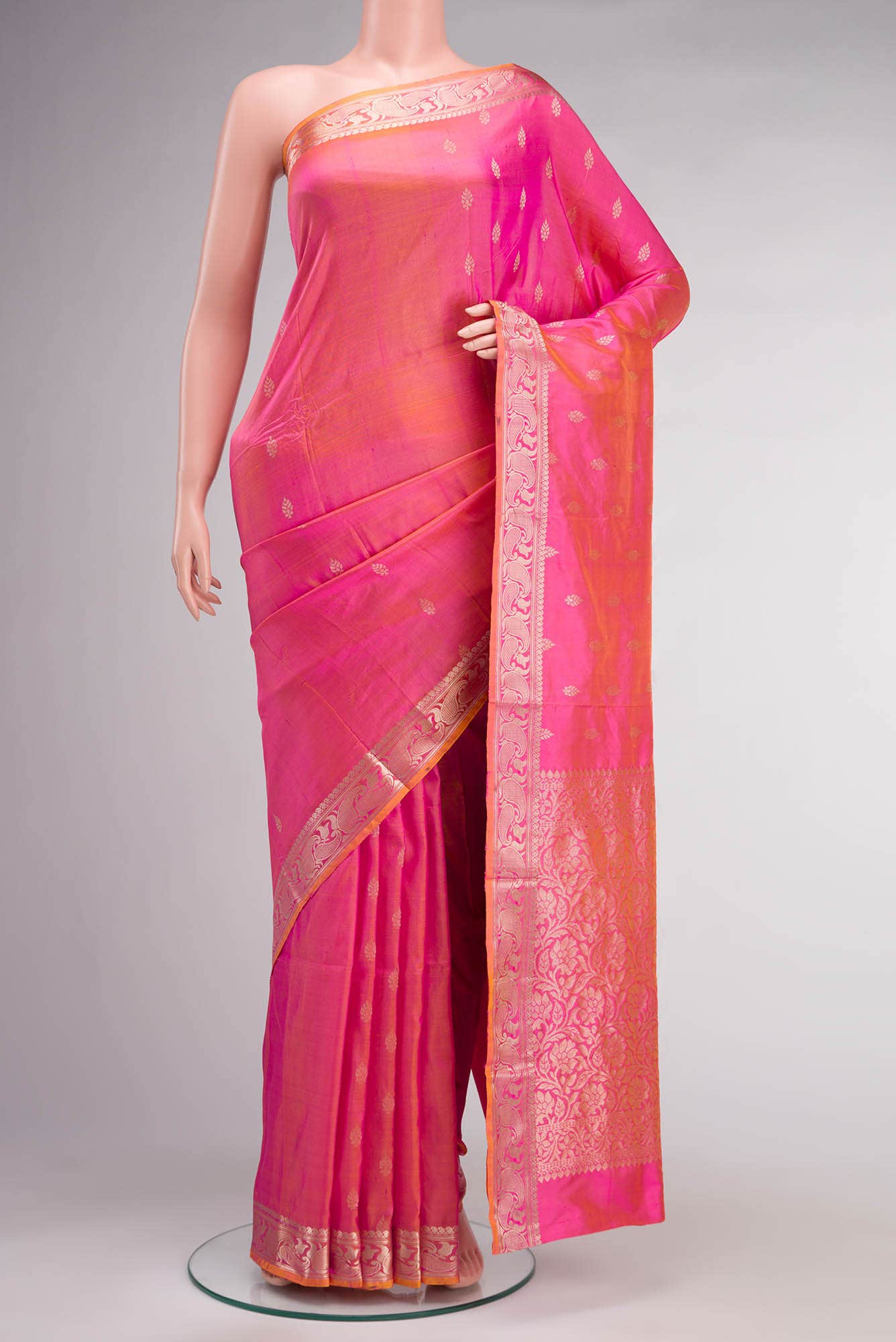 Pink Banarasi Katan Silk Saree