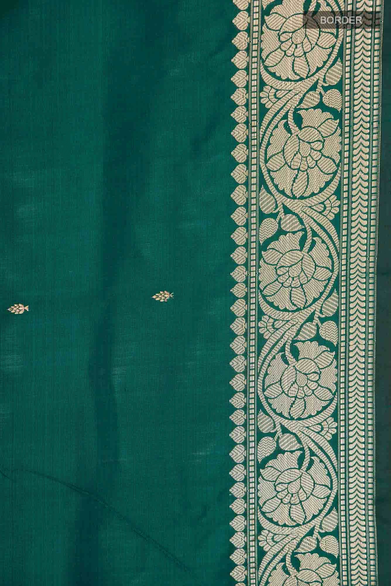 Green Banarasi Katan Silk Saree