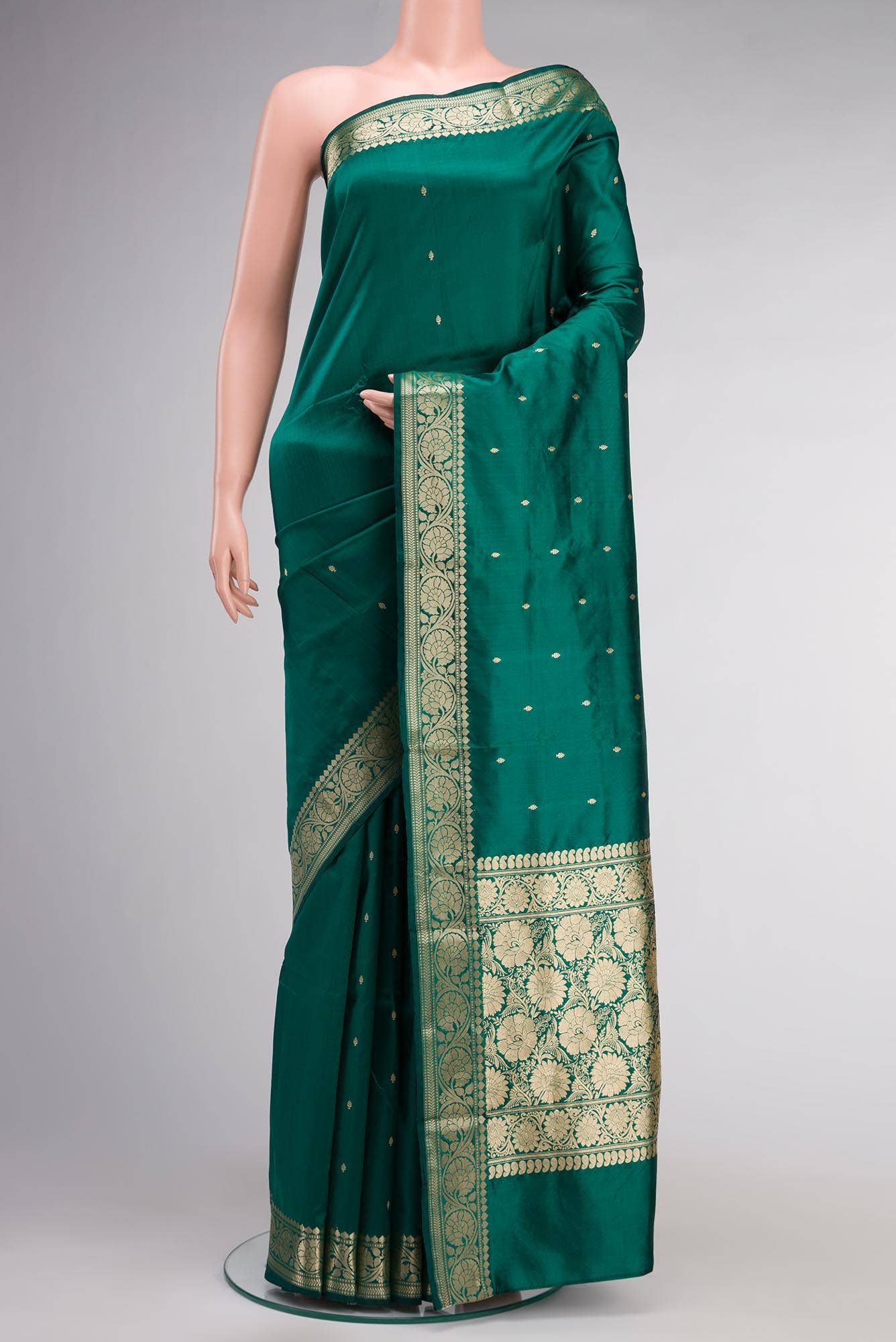 Green Banarasi Katan Silk Saree