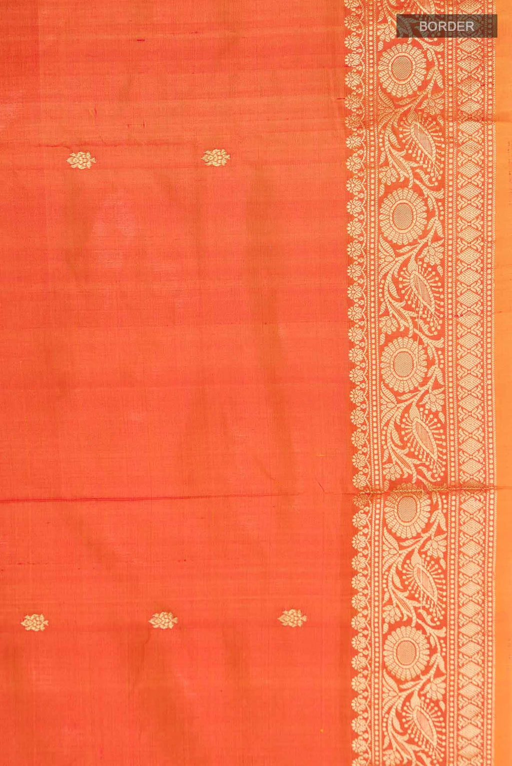 Orange Banarasi Katan Silk Saree