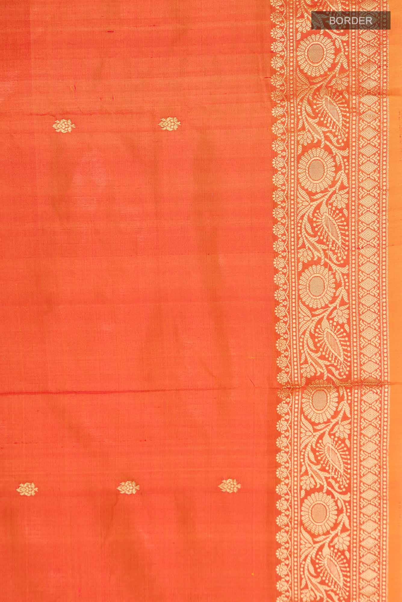 Orange Banarasi Katan Silk Saree
