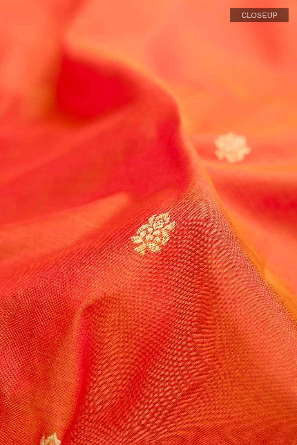 Orange Banarasi Katan Silk Saree
