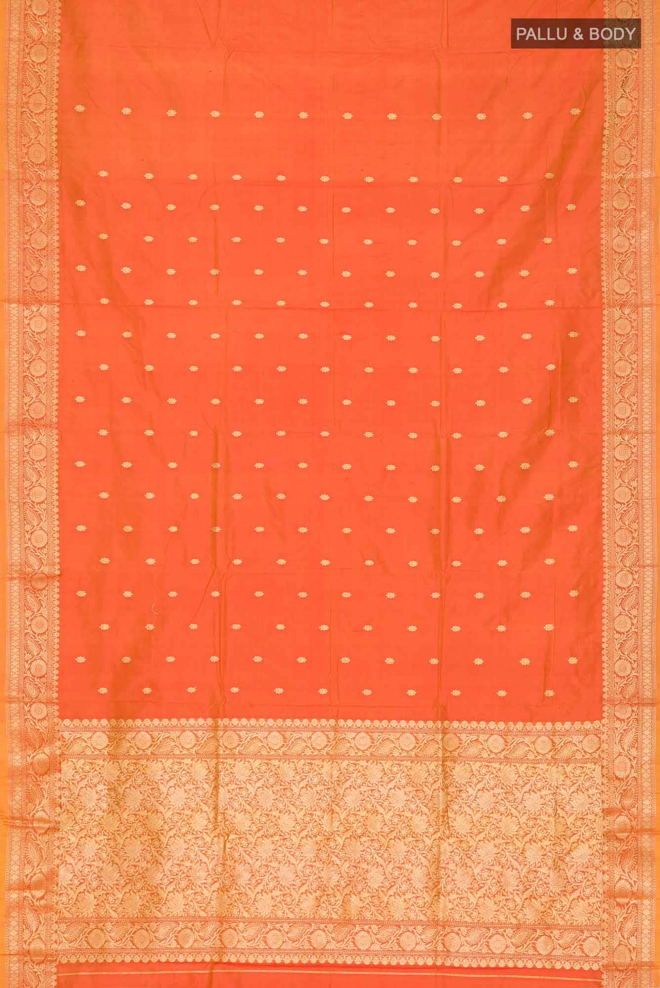 Orange Banarasi Katan Silk Saree
