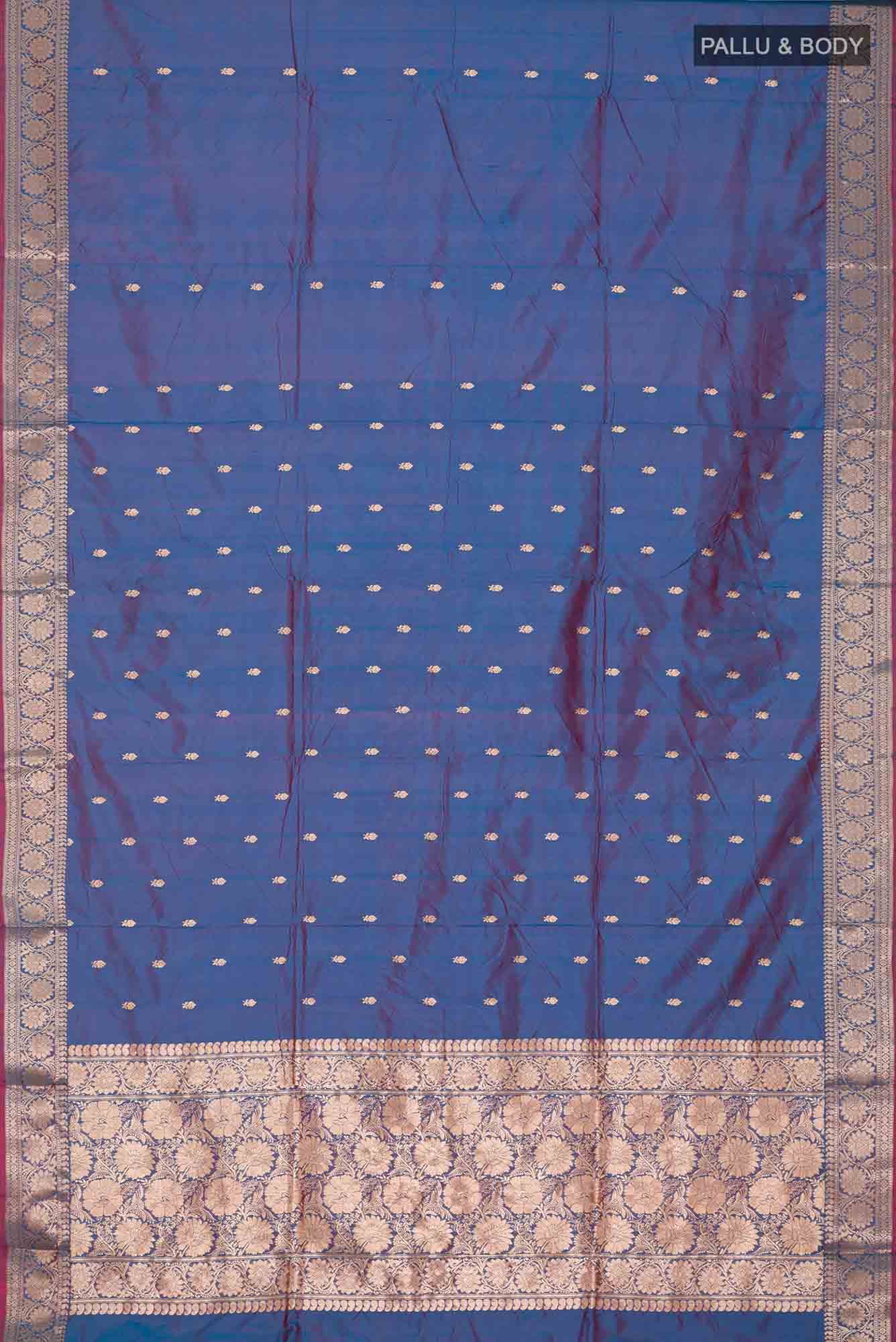 Blue Banarasi Katan Silk Saree