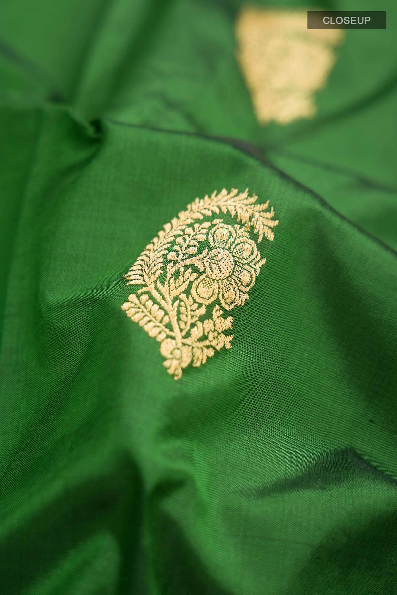 Green Banarasi Katan Silk Saree