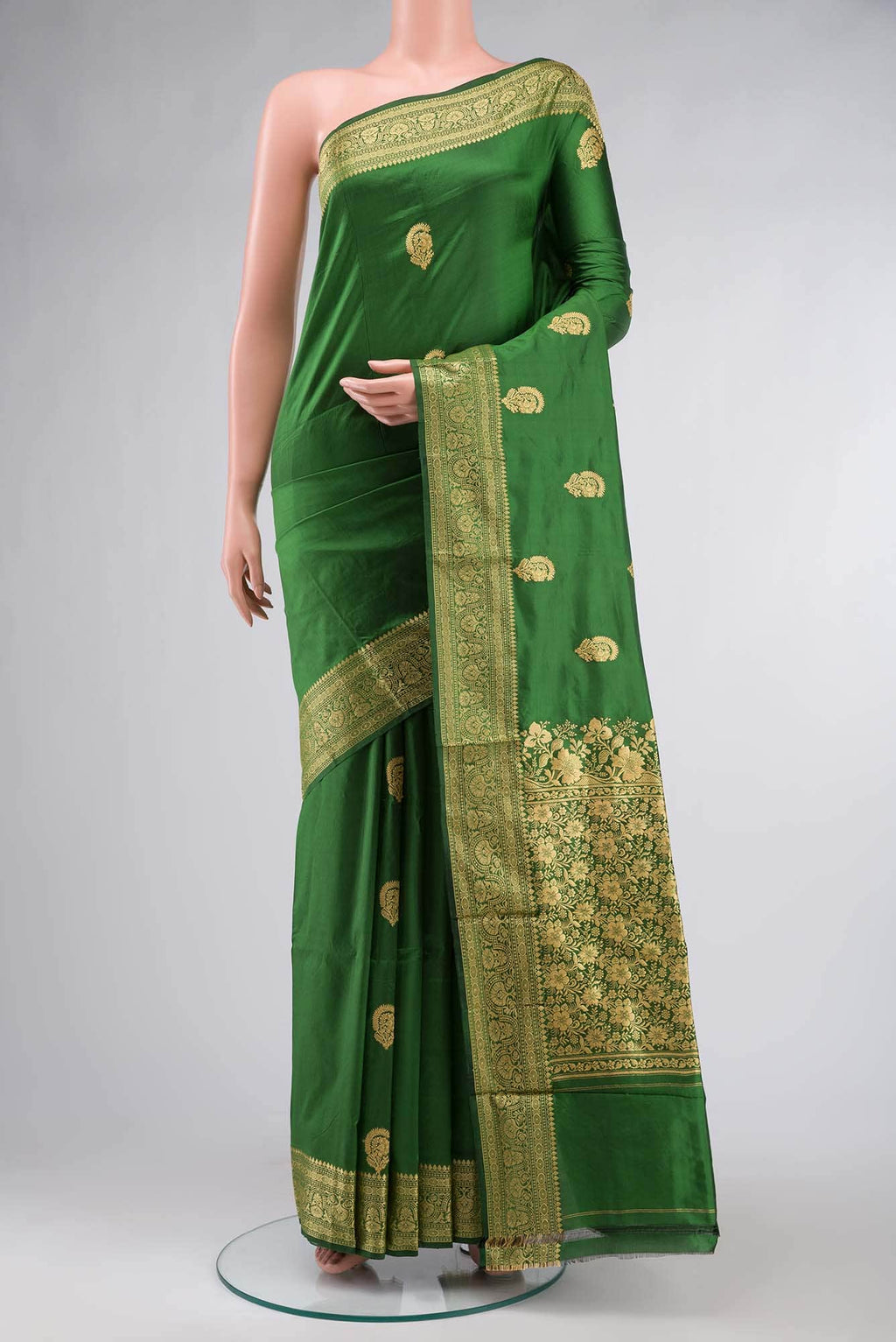 Green Banarasi Katan Silk Saree