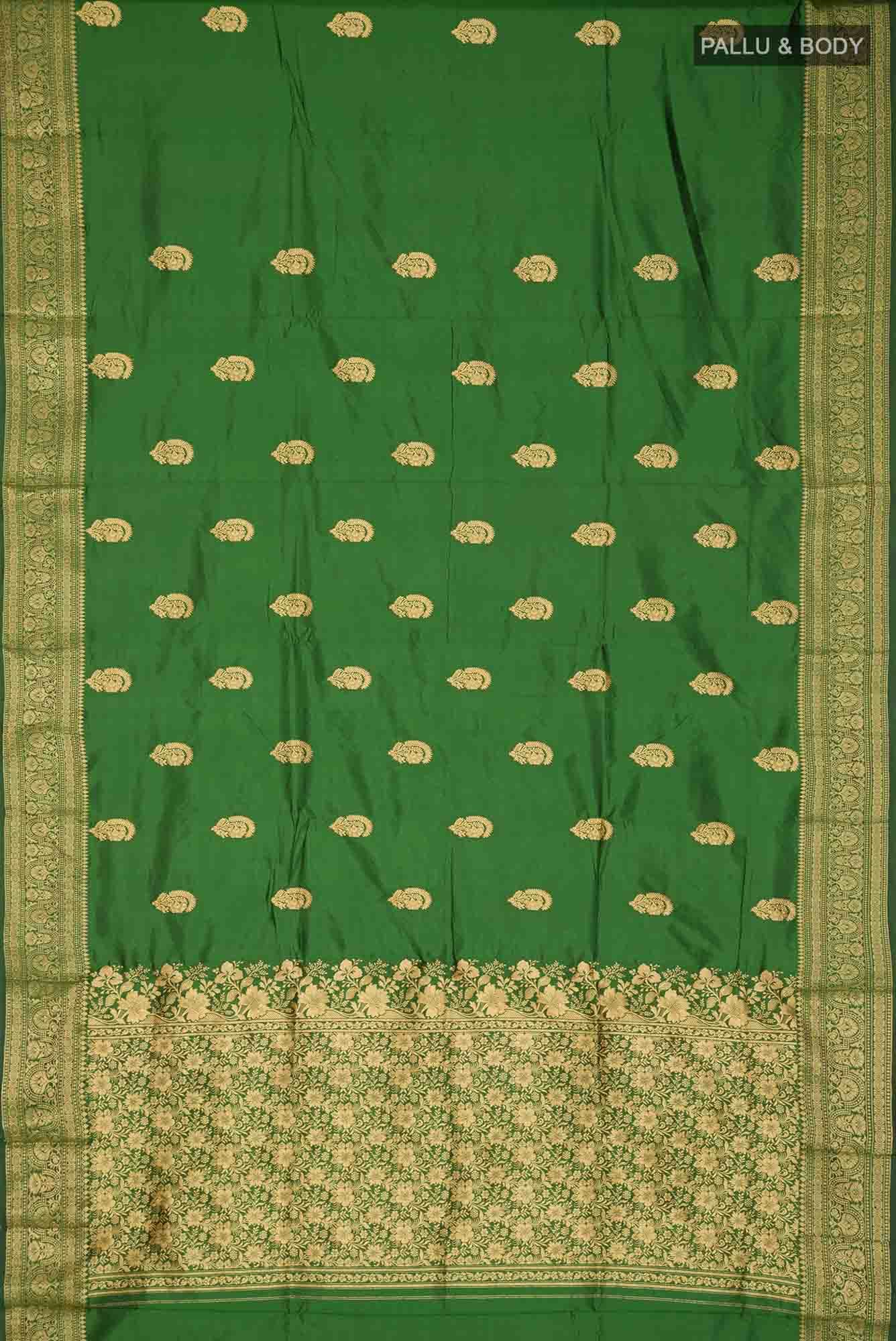 Green Banarasi Katan Silk Saree