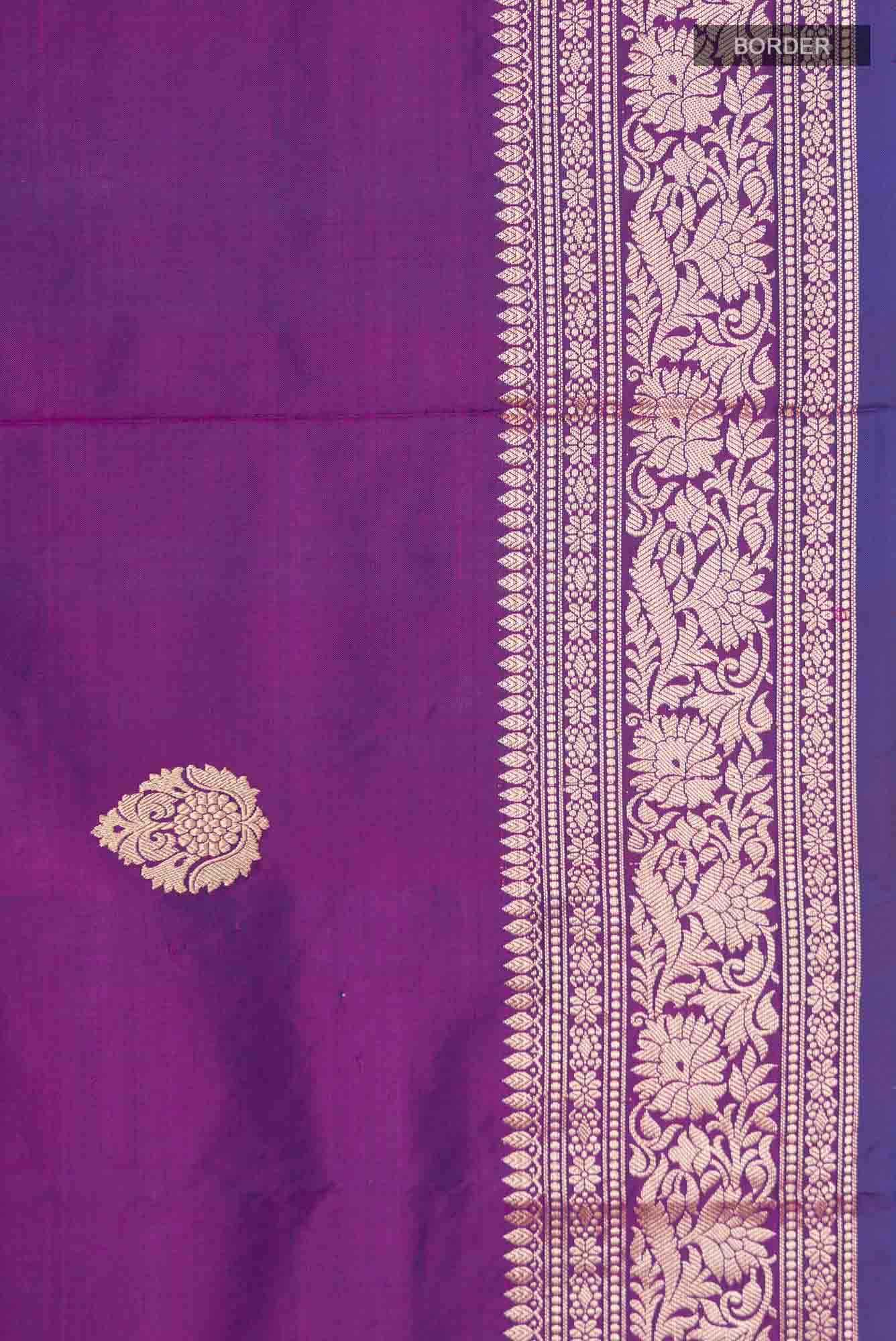 Purple Banarasi Katan Silk Saree