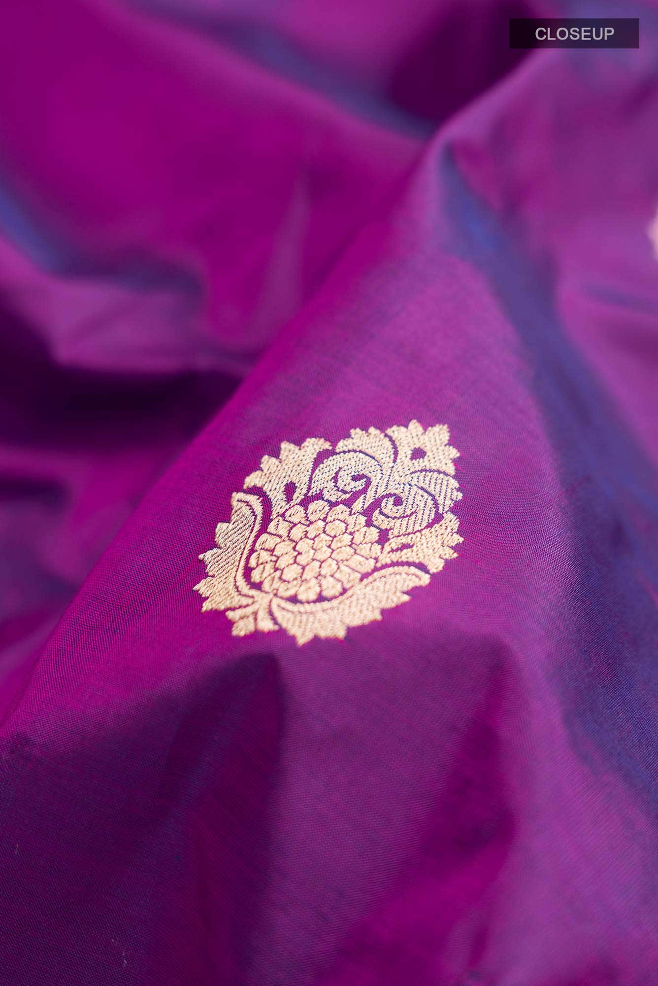 Purple Banarasi Katan Silk Saree