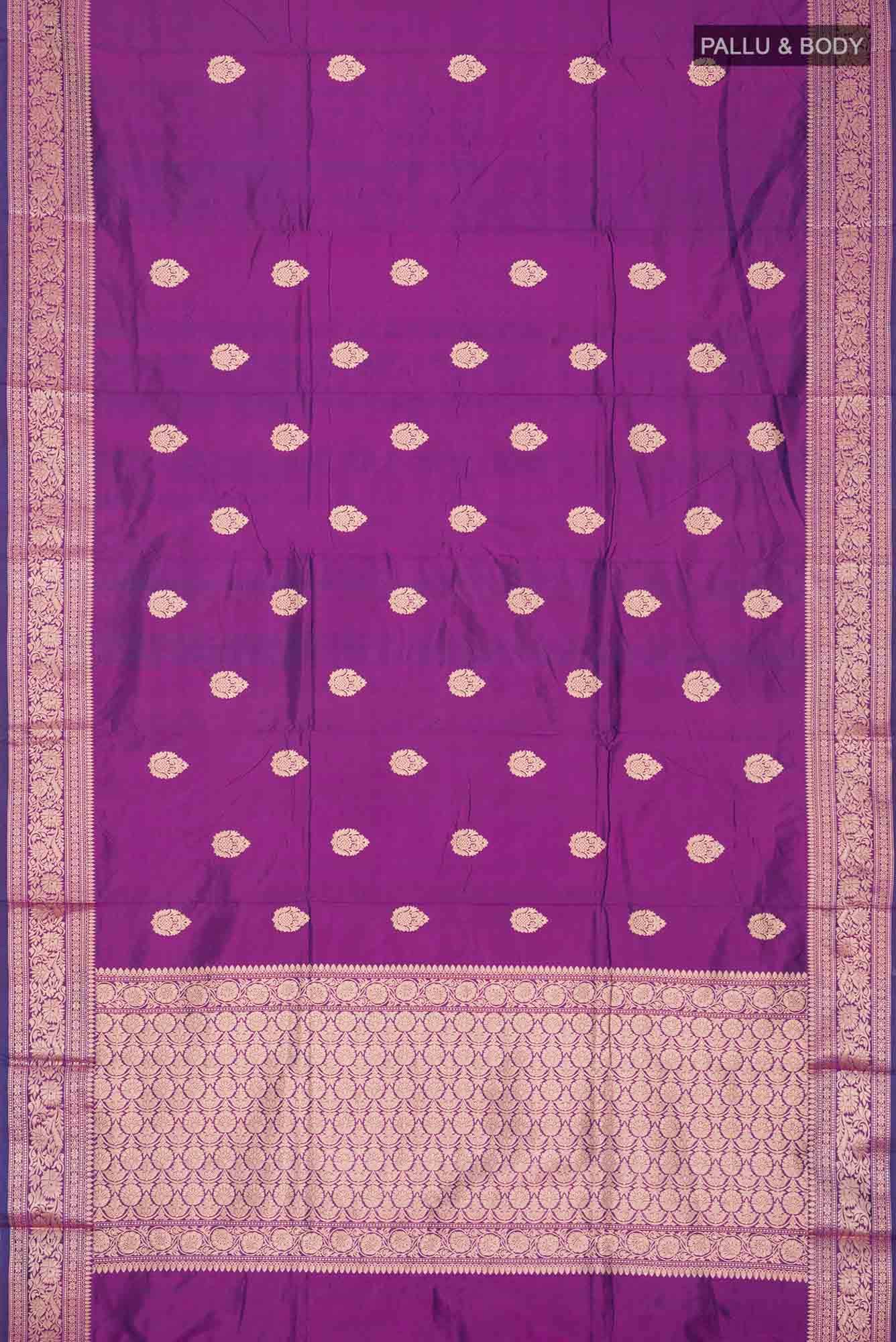 Purple Banarasi Katan Silk Saree