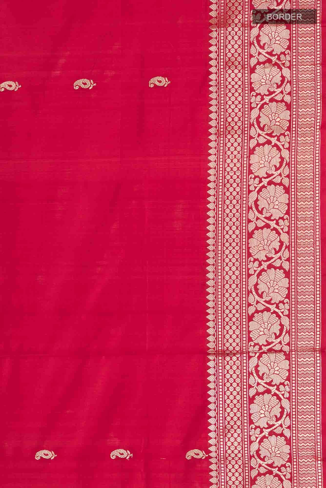 Red Banarasi Katan Silk Saree