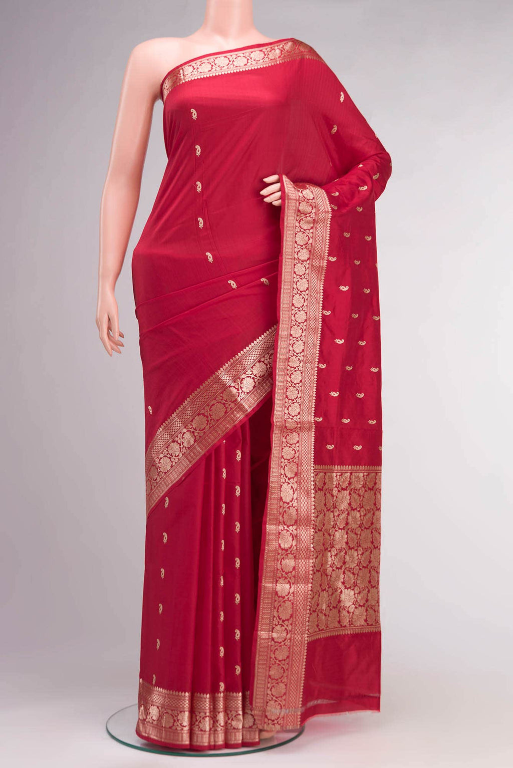 Red Banarasi Katan Silk Saree