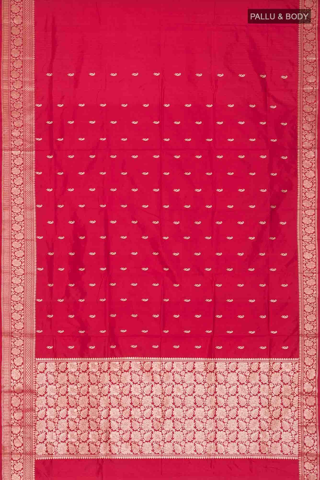 Red Banarasi Katan Silk Saree