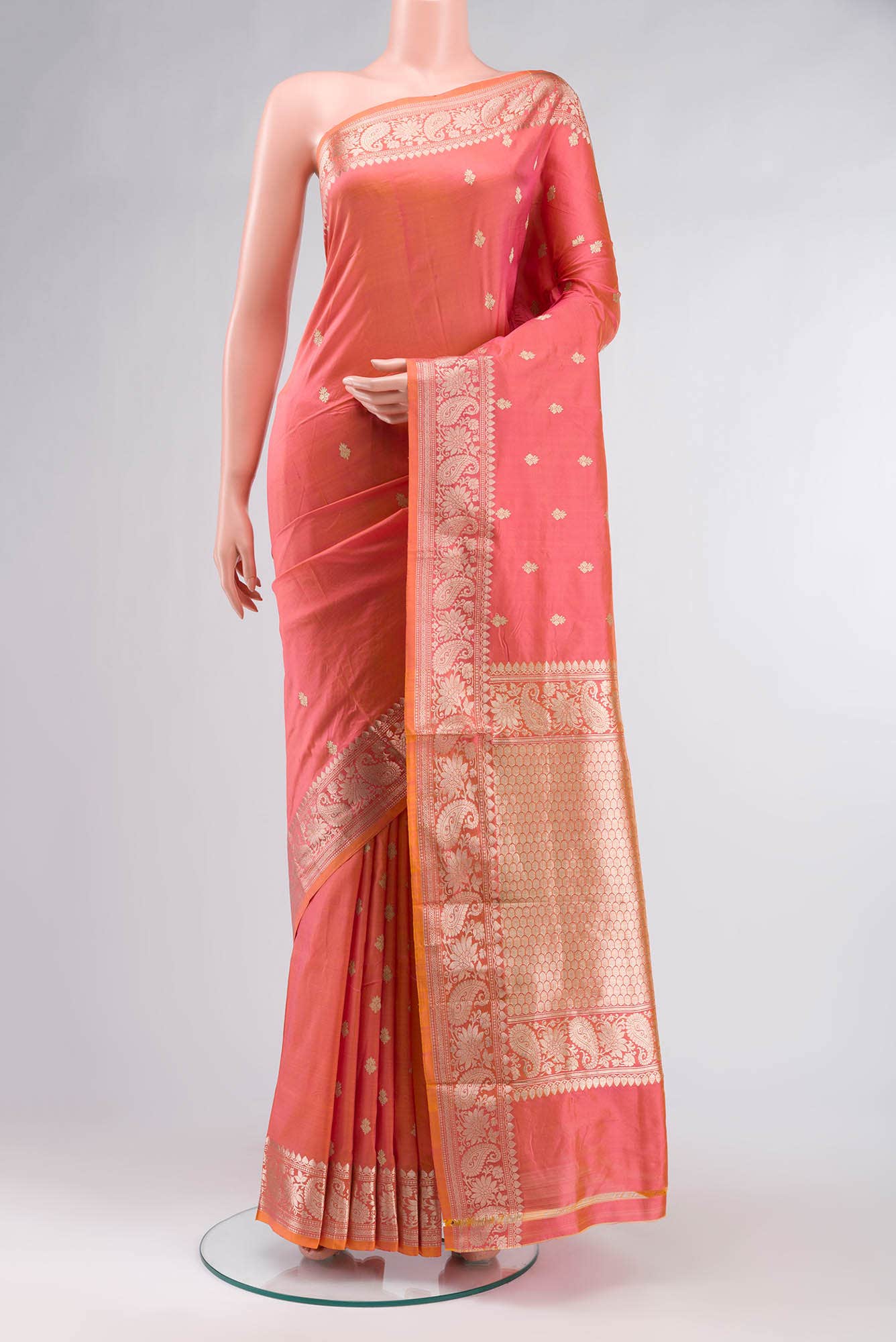 Pink Banarasi Katan Silk Saree