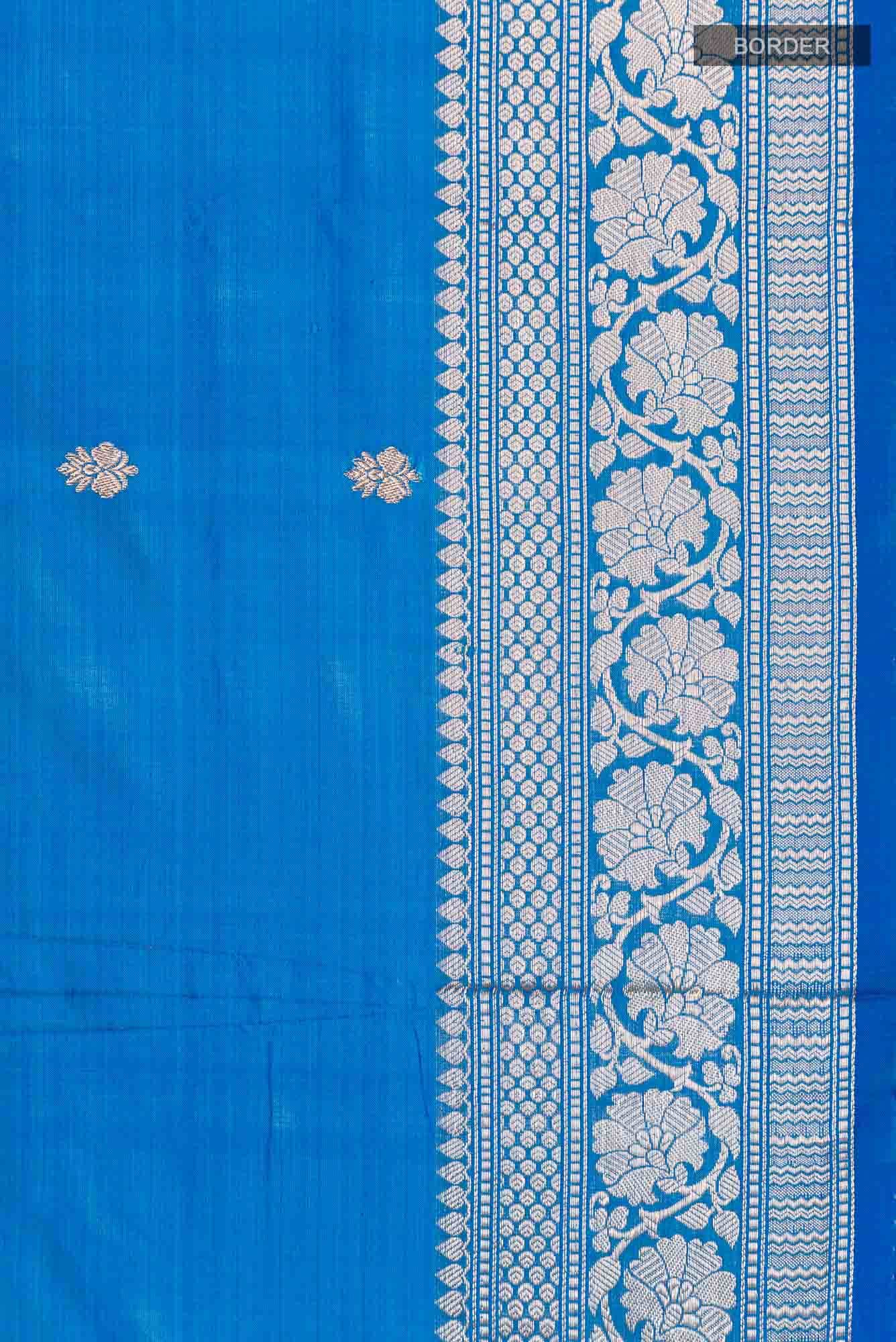 Blue Banarasi Katan Silk Saree