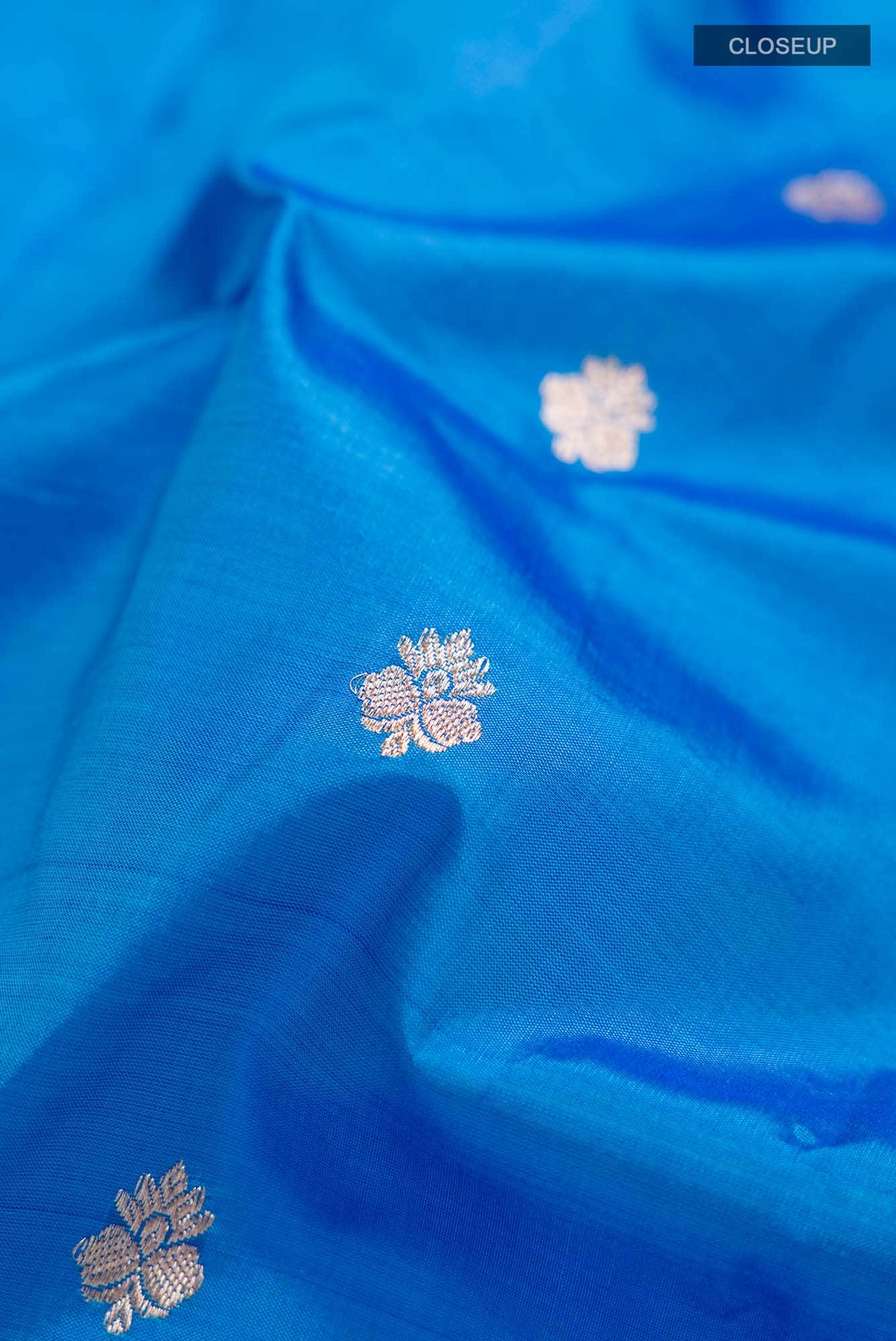 Blue Banarasi Katan Silk Saree