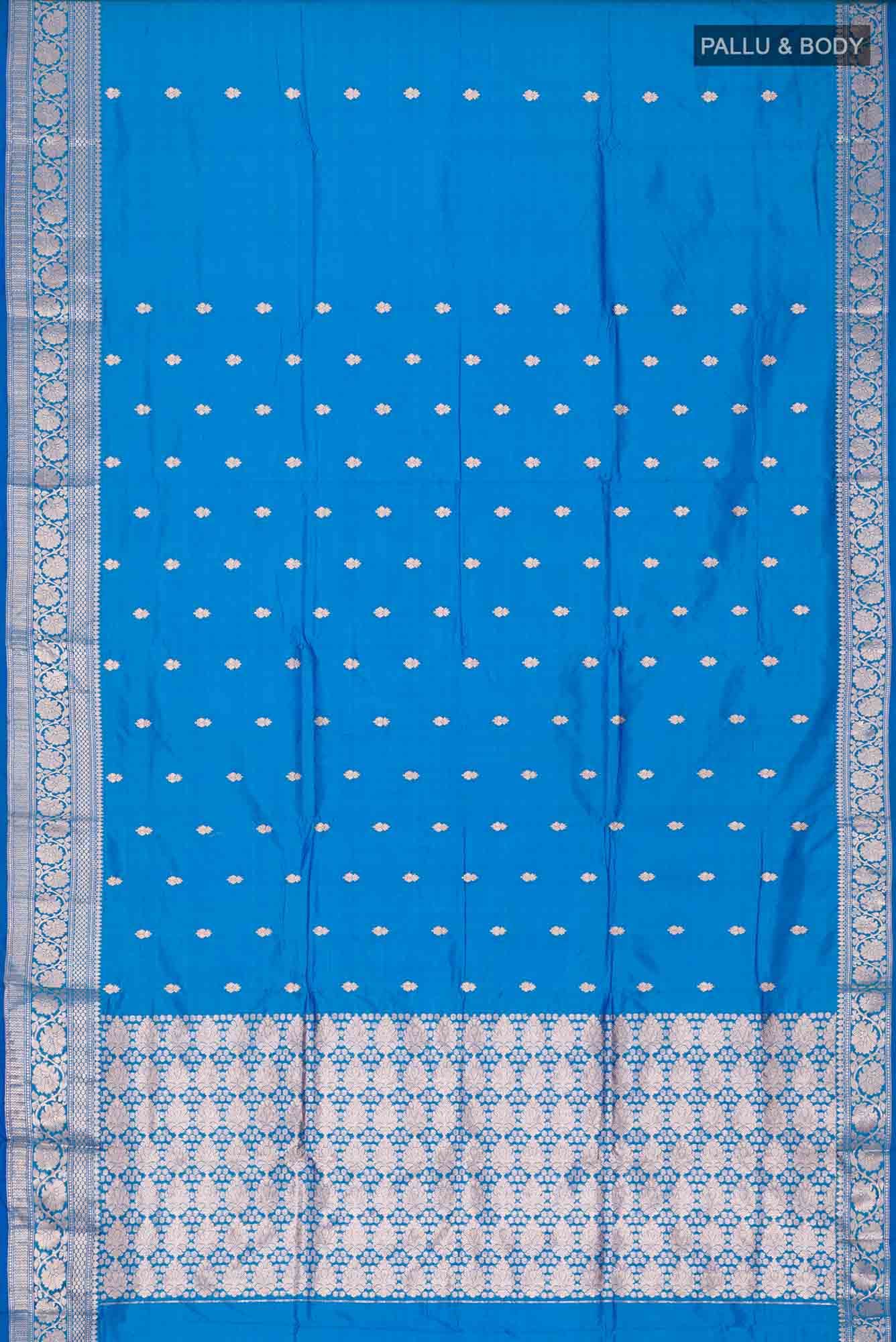 Blue Banarasi Katan Silk Saree