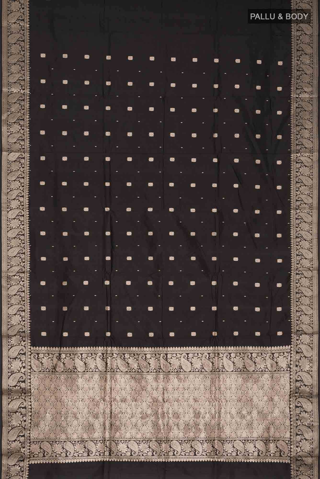 Black Banarasi Katan Silk Saree