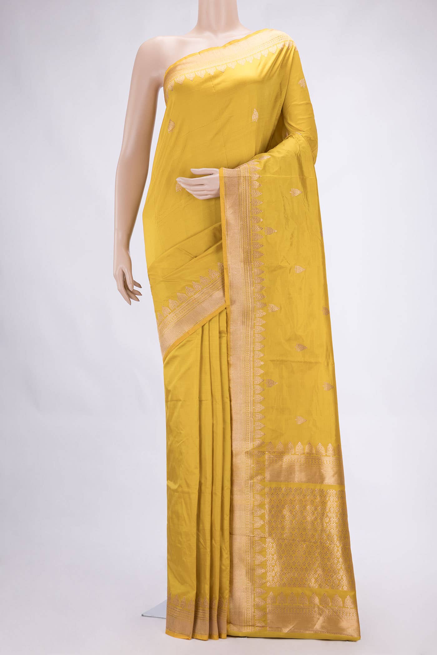 Mustard Dual Tone Banarasi Silk Saree