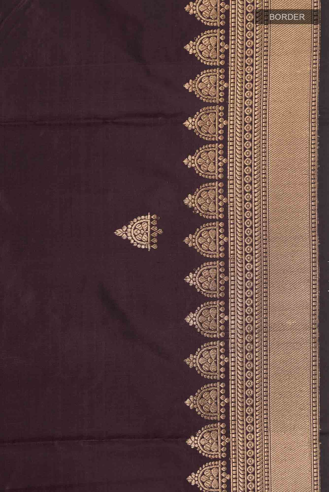 Brown Banarasi Katan Silk Saree