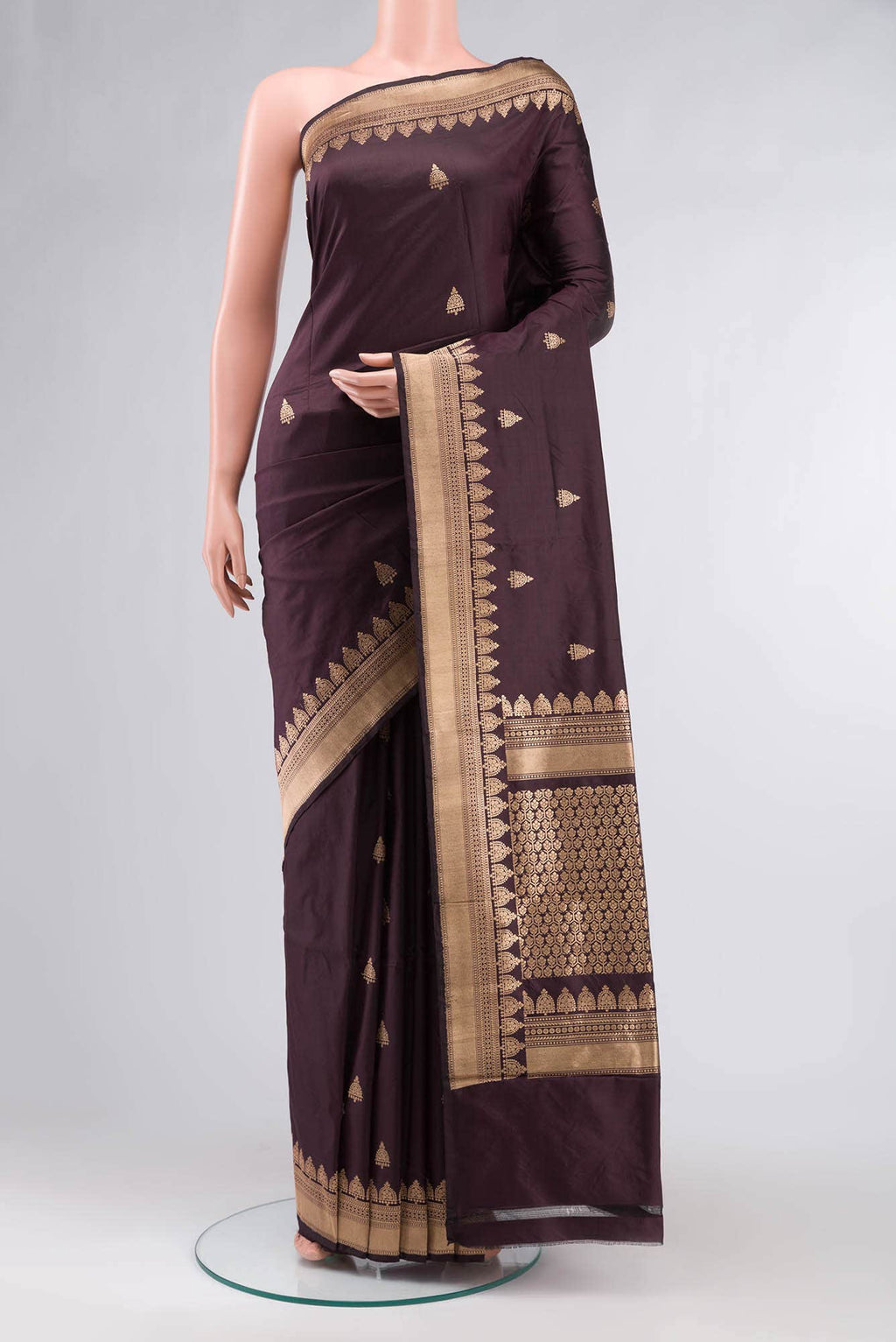 Brown Banarasi Katan Silk Saree