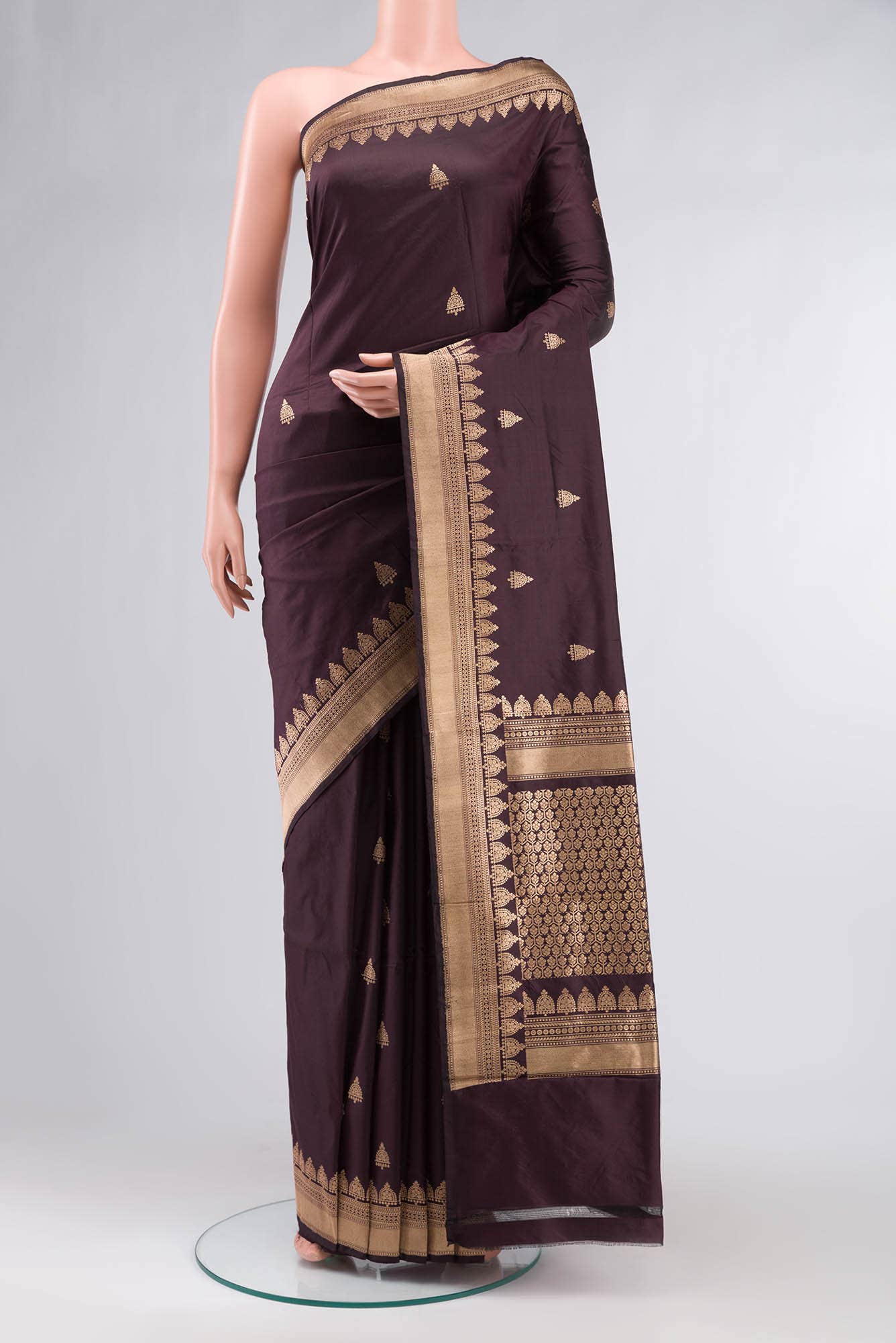 Brown Banarasi Katan Silk Saree