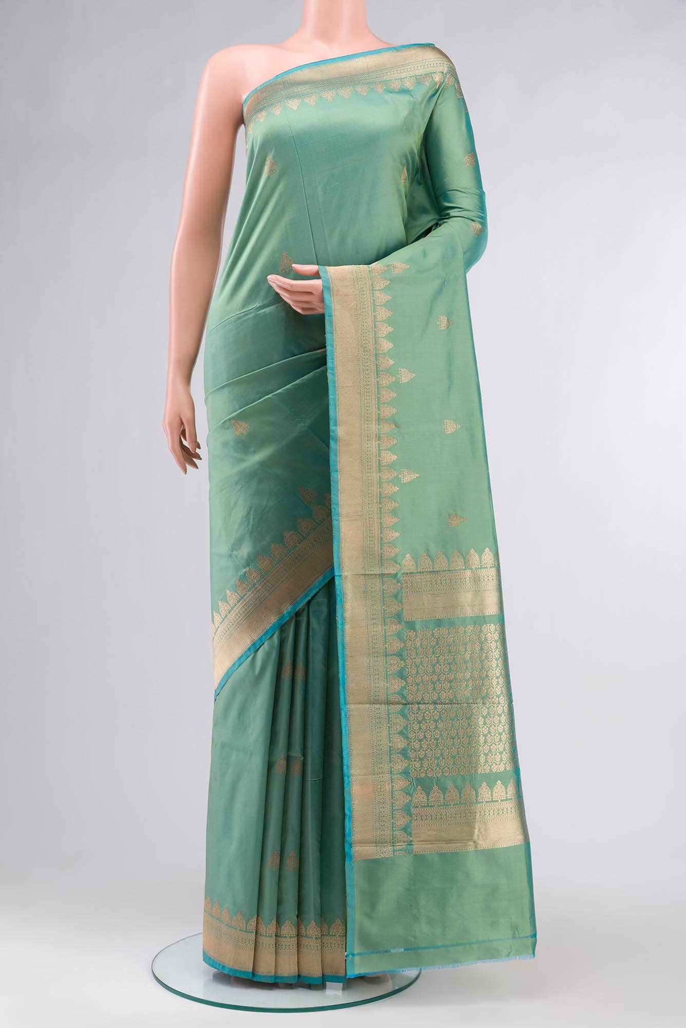 Green Banarasi Katan Silk Saree