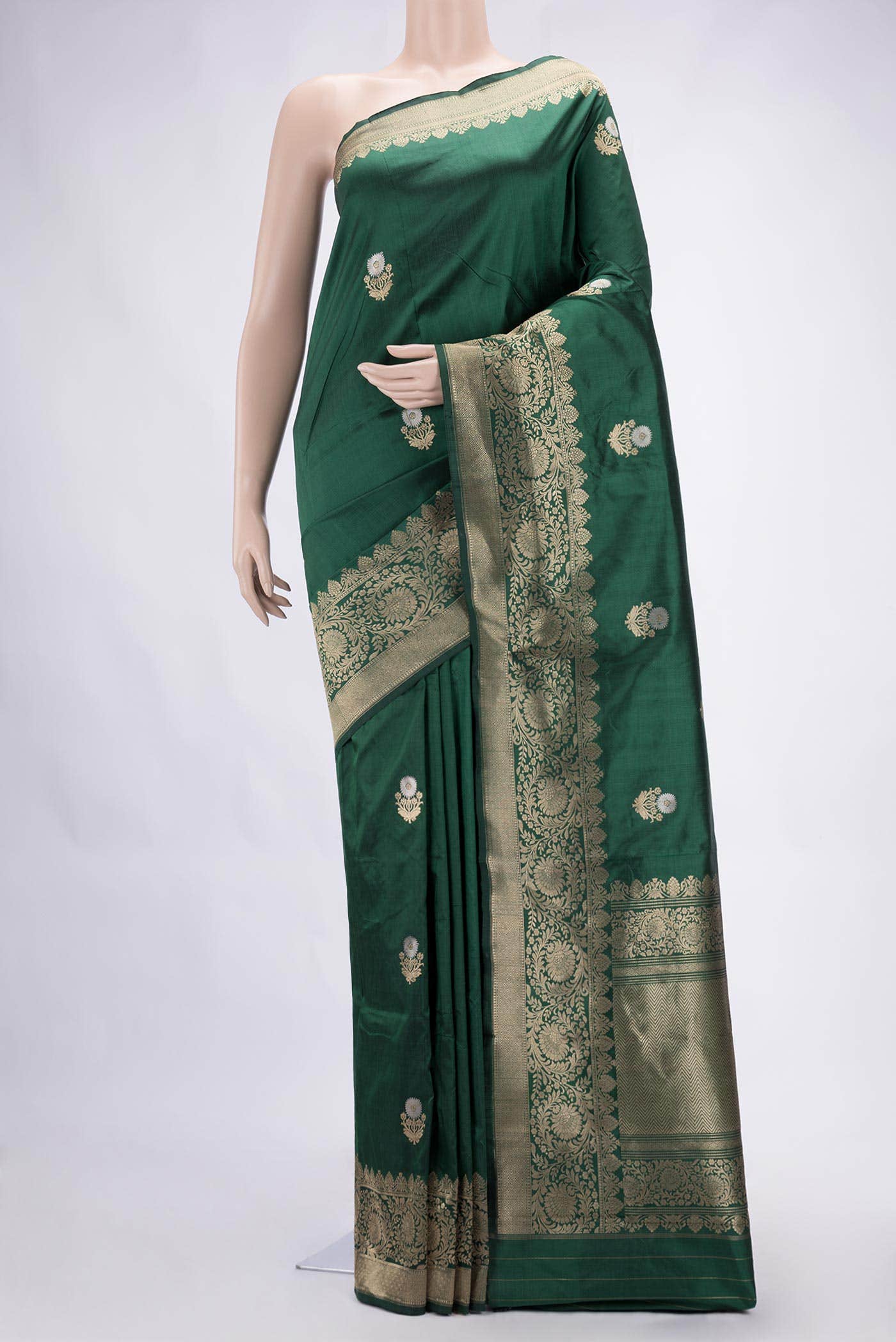Green Dual Tone Banarasi Silk Saree