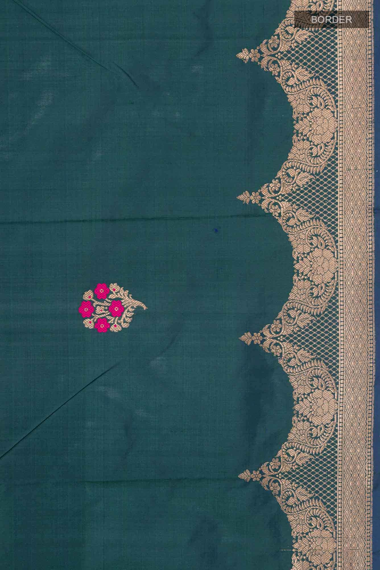 Blue Banarasi Katan Silk Saree