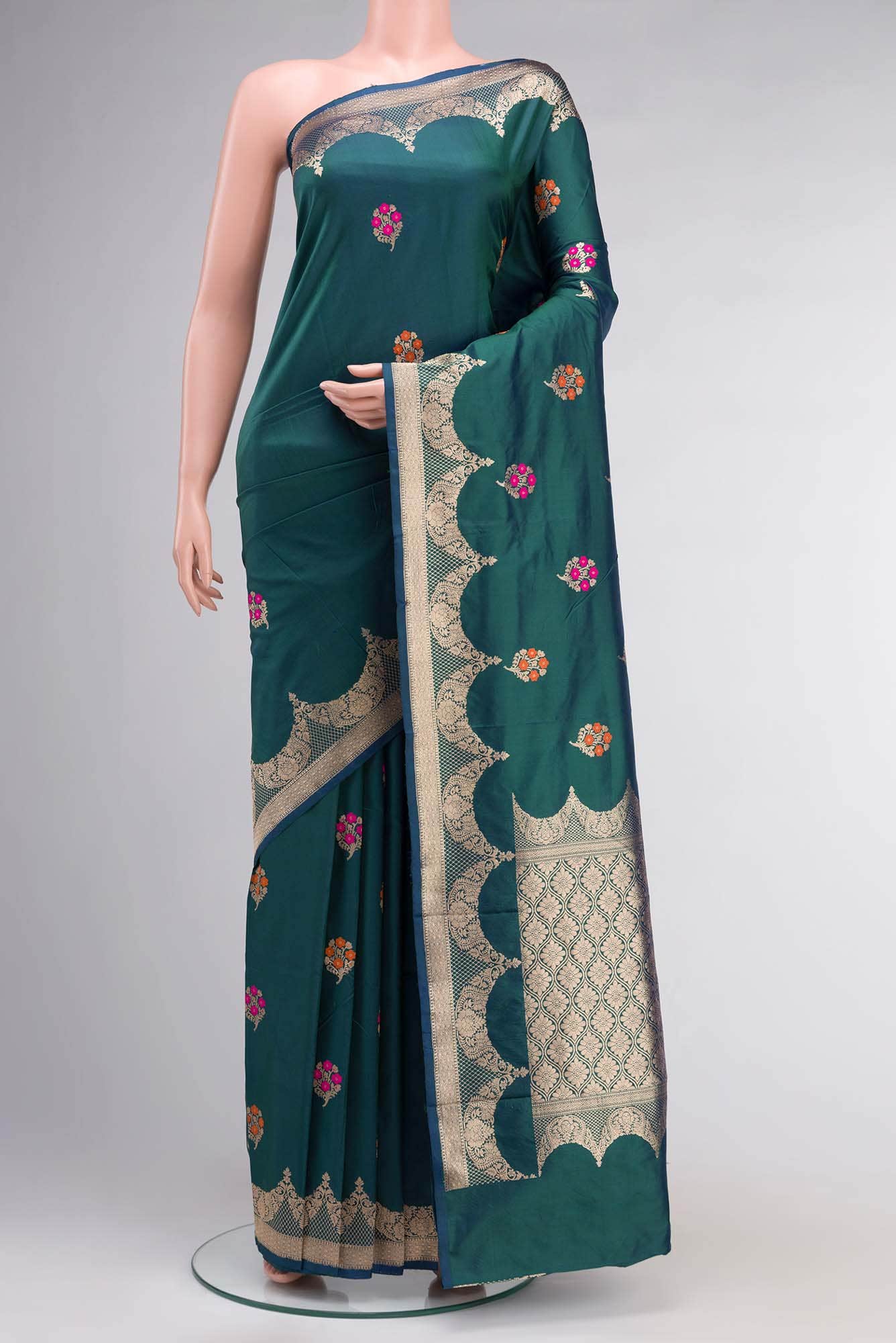 Blue Banarasi Katan Silk Saree