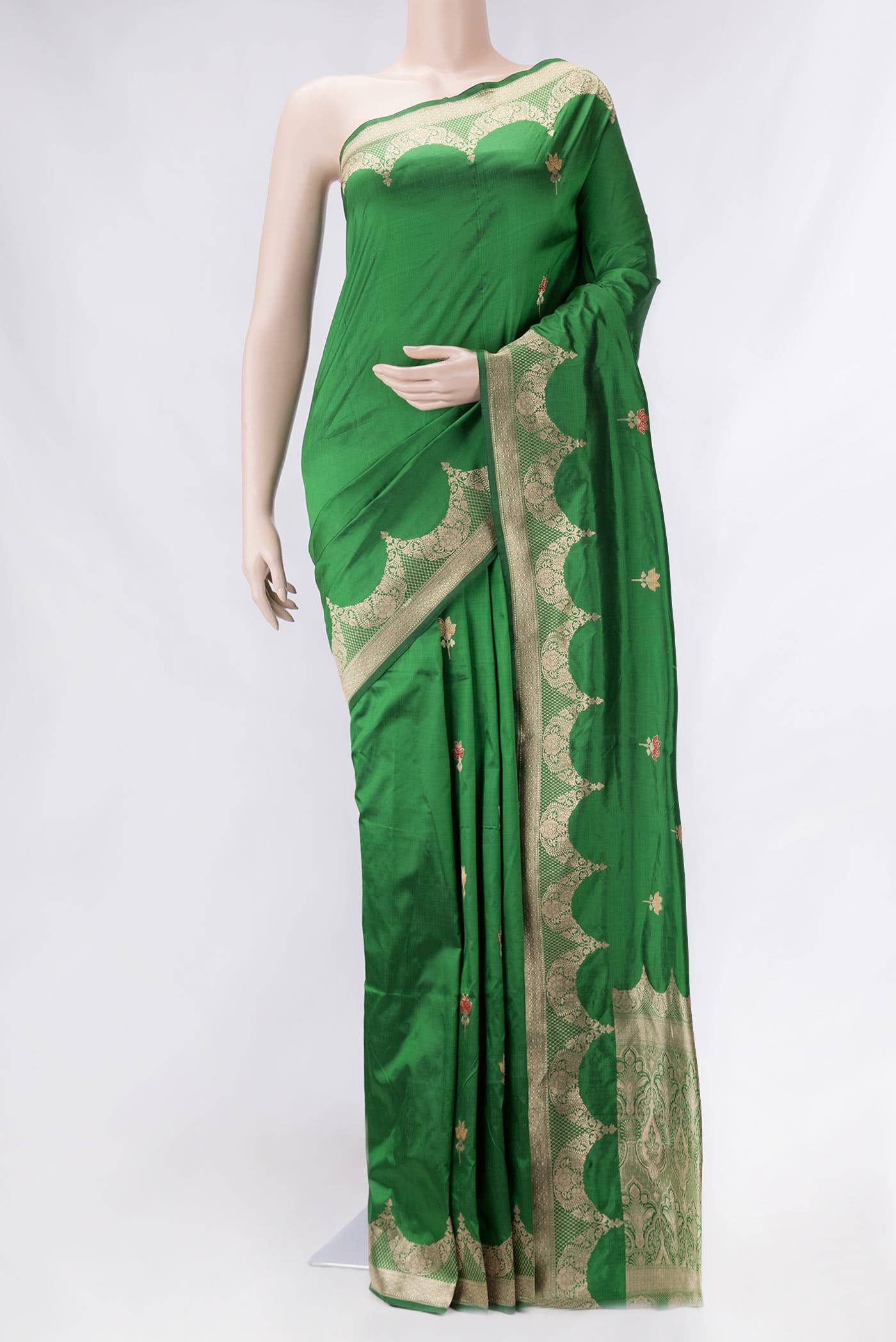 Green Dual Tone Banarasi Silk Saree