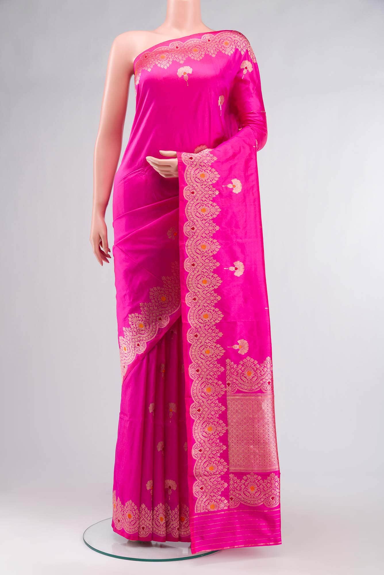 Pink Banarasi Katan Silk Saree
