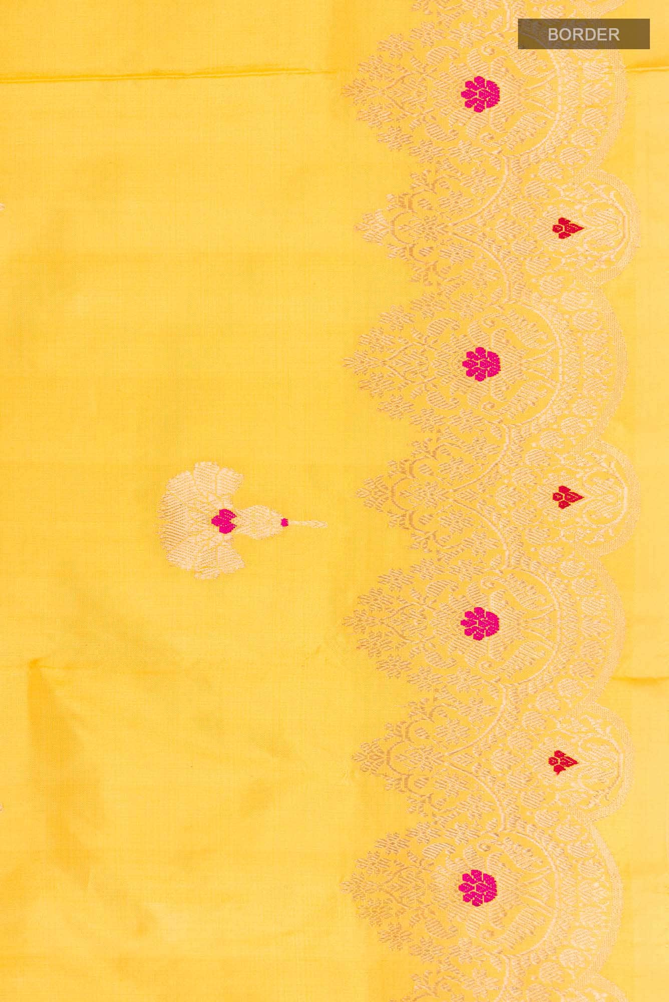 Yellow Banarasi Katan Silk Saree