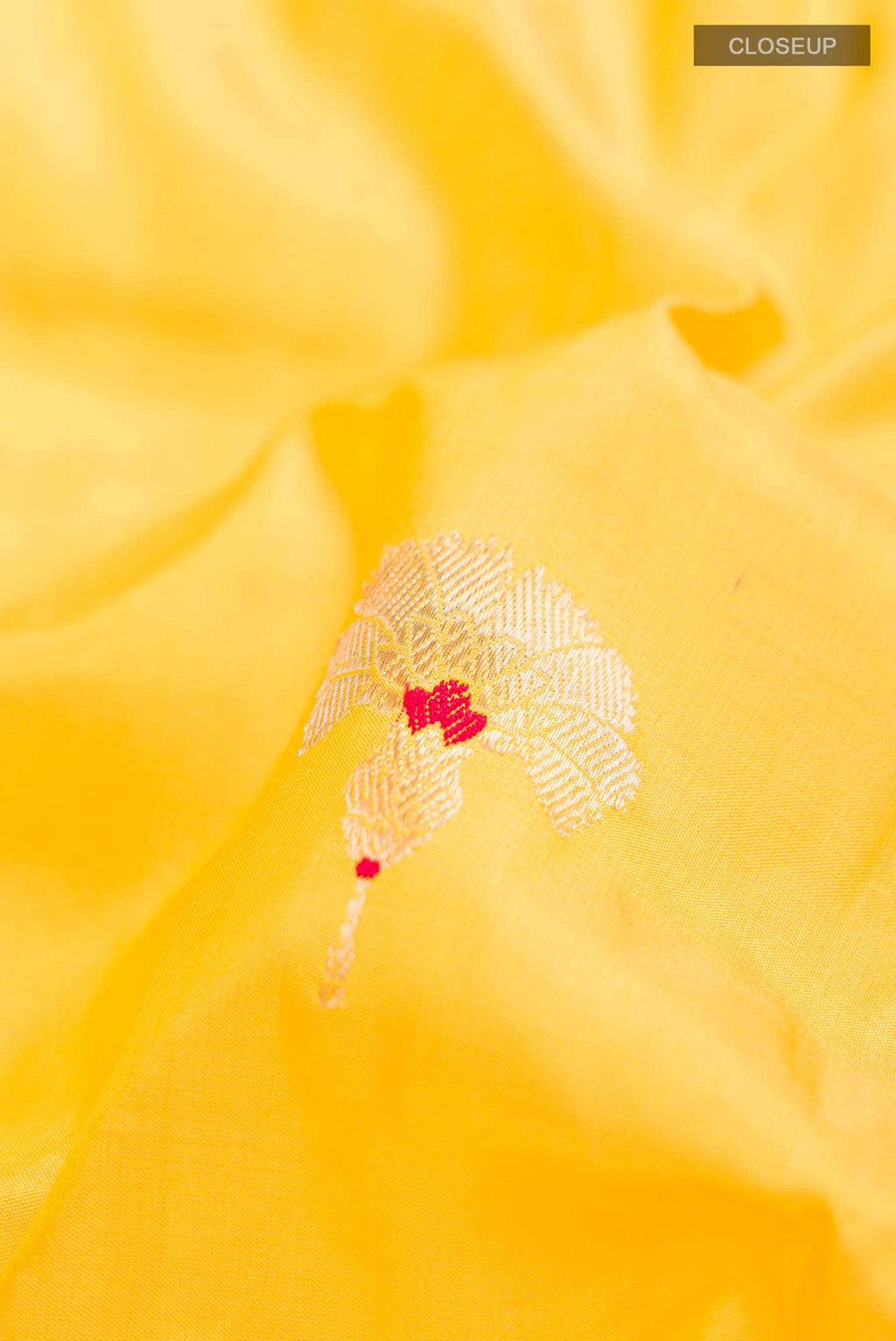 Yellow Banarasi Katan Silk Saree