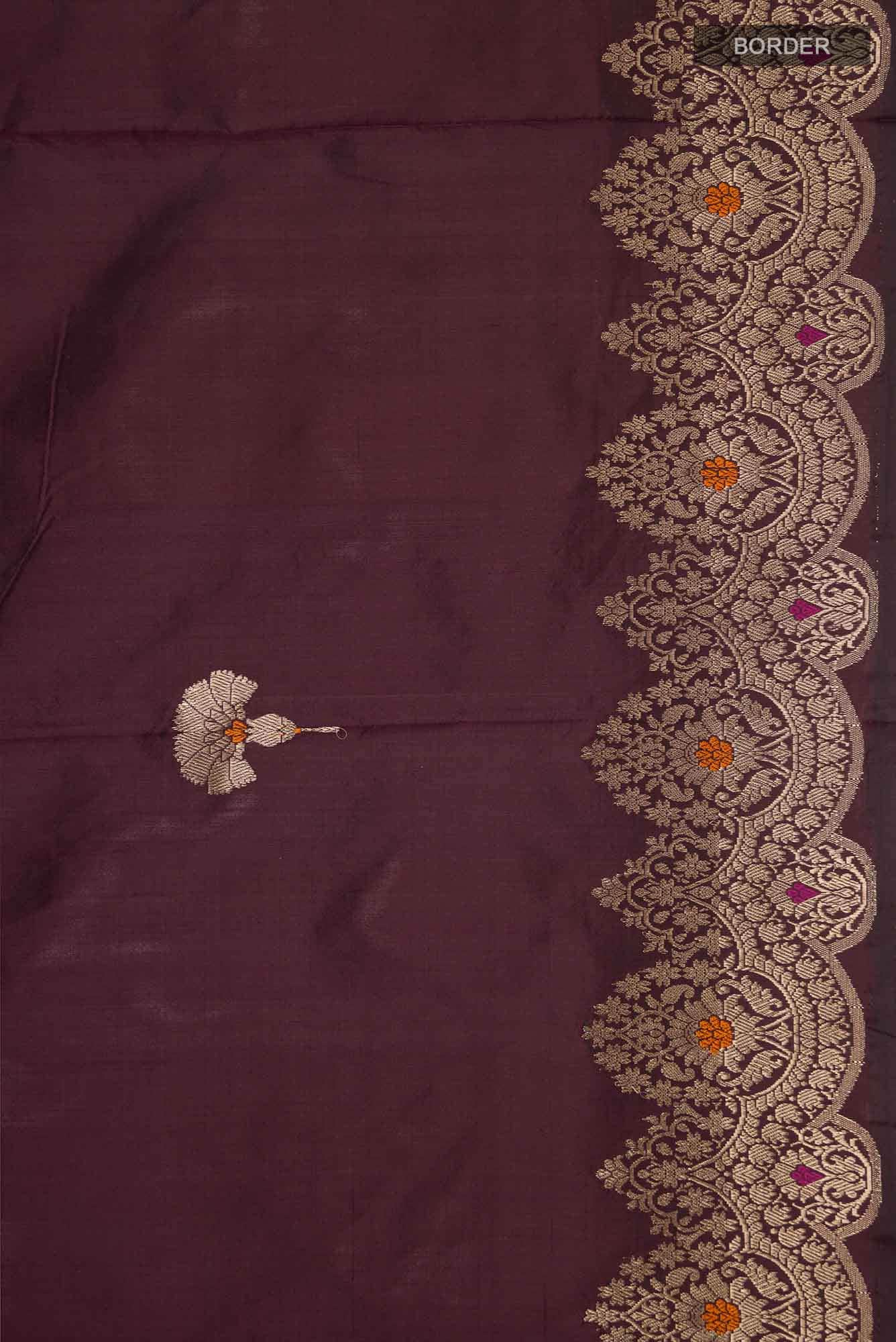 Brown Banarasi Katan Silk Saree