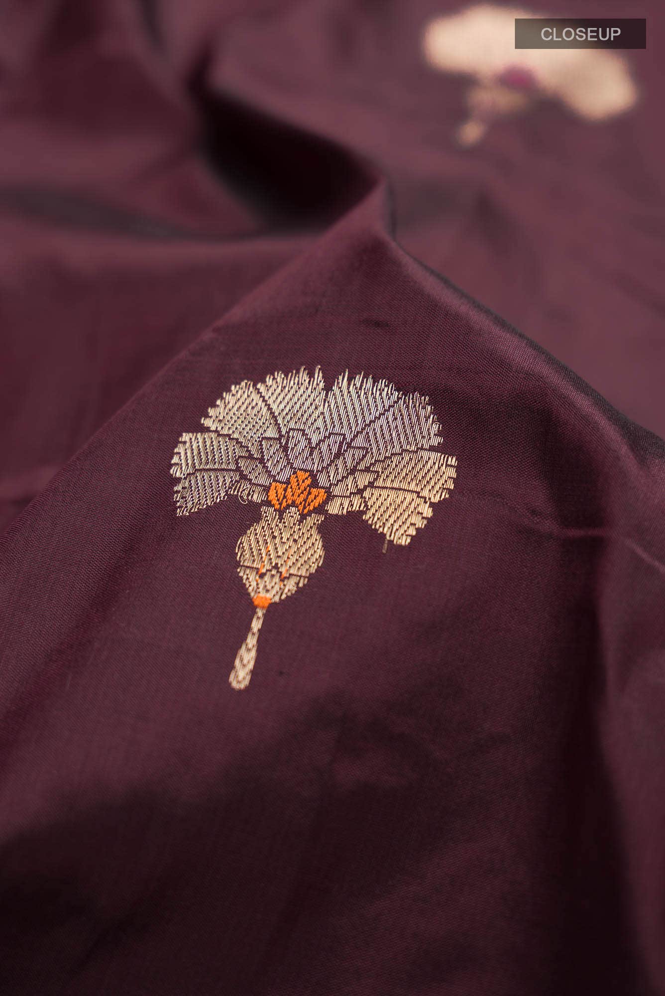 Brown Banarasi Katan Silk Saree