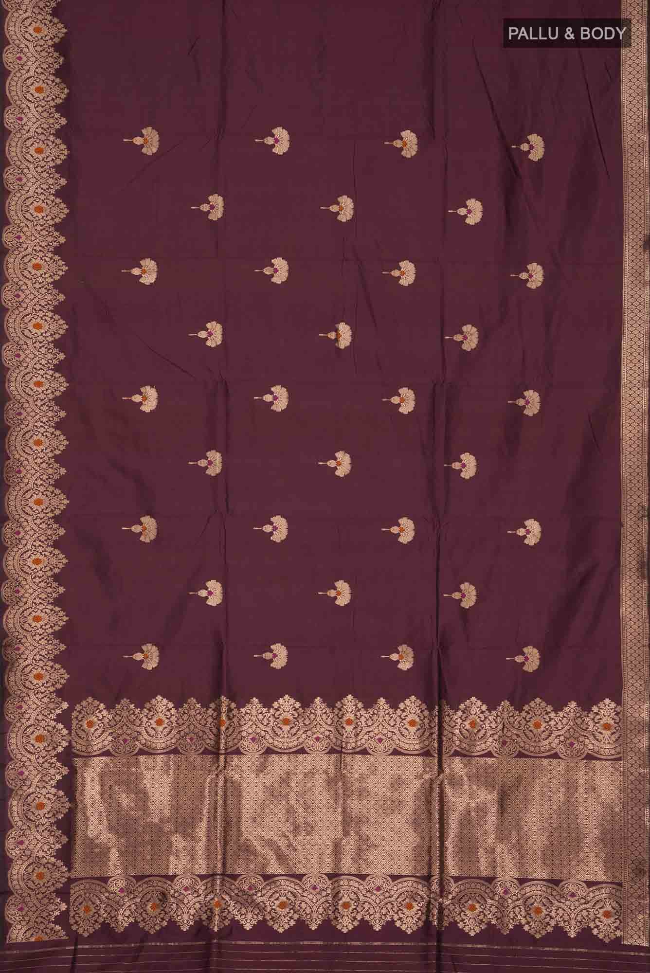 Brown Banarasi Katan Silk Saree