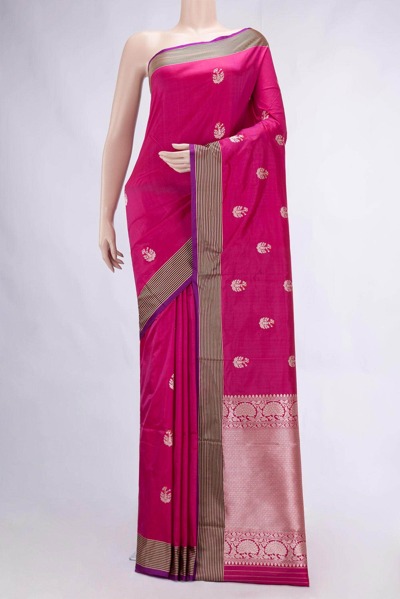 Pink Dual Tone Banarasi Silk Saree