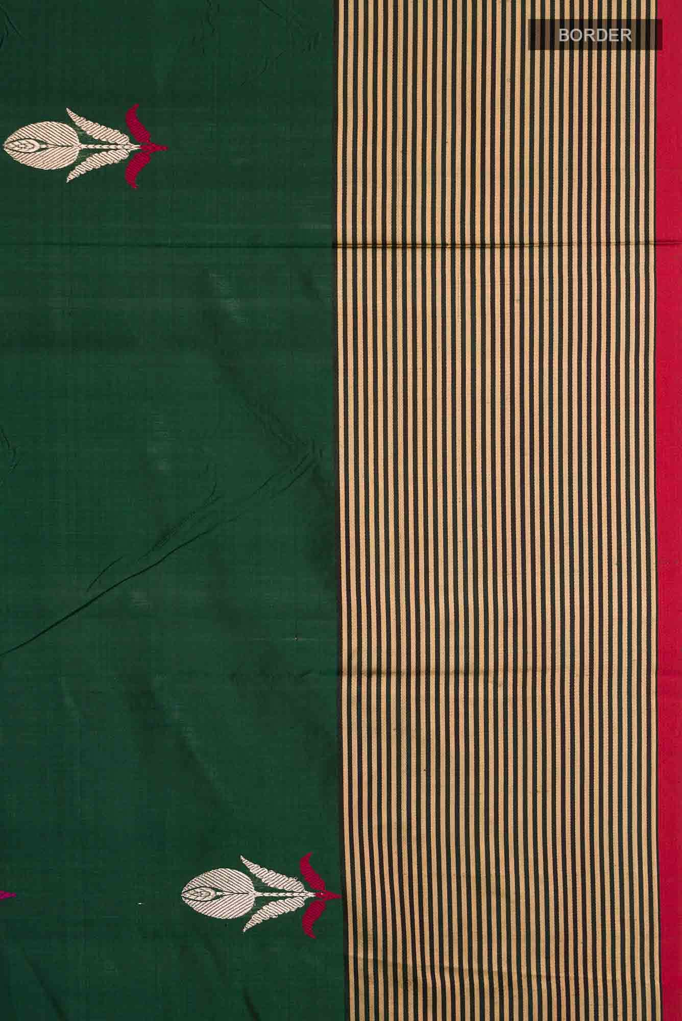 Green Banarasi Katan Silk Saree