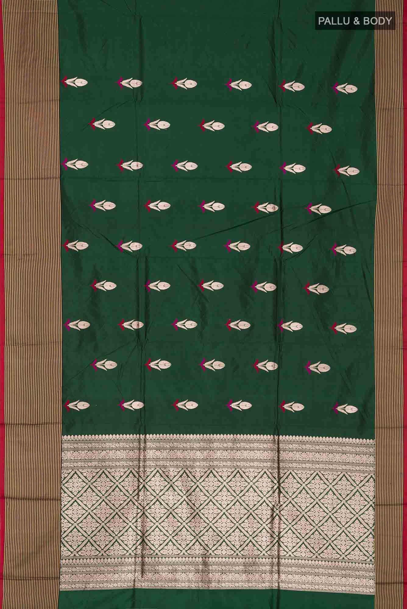 Green Banarasi Katan Silk Saree