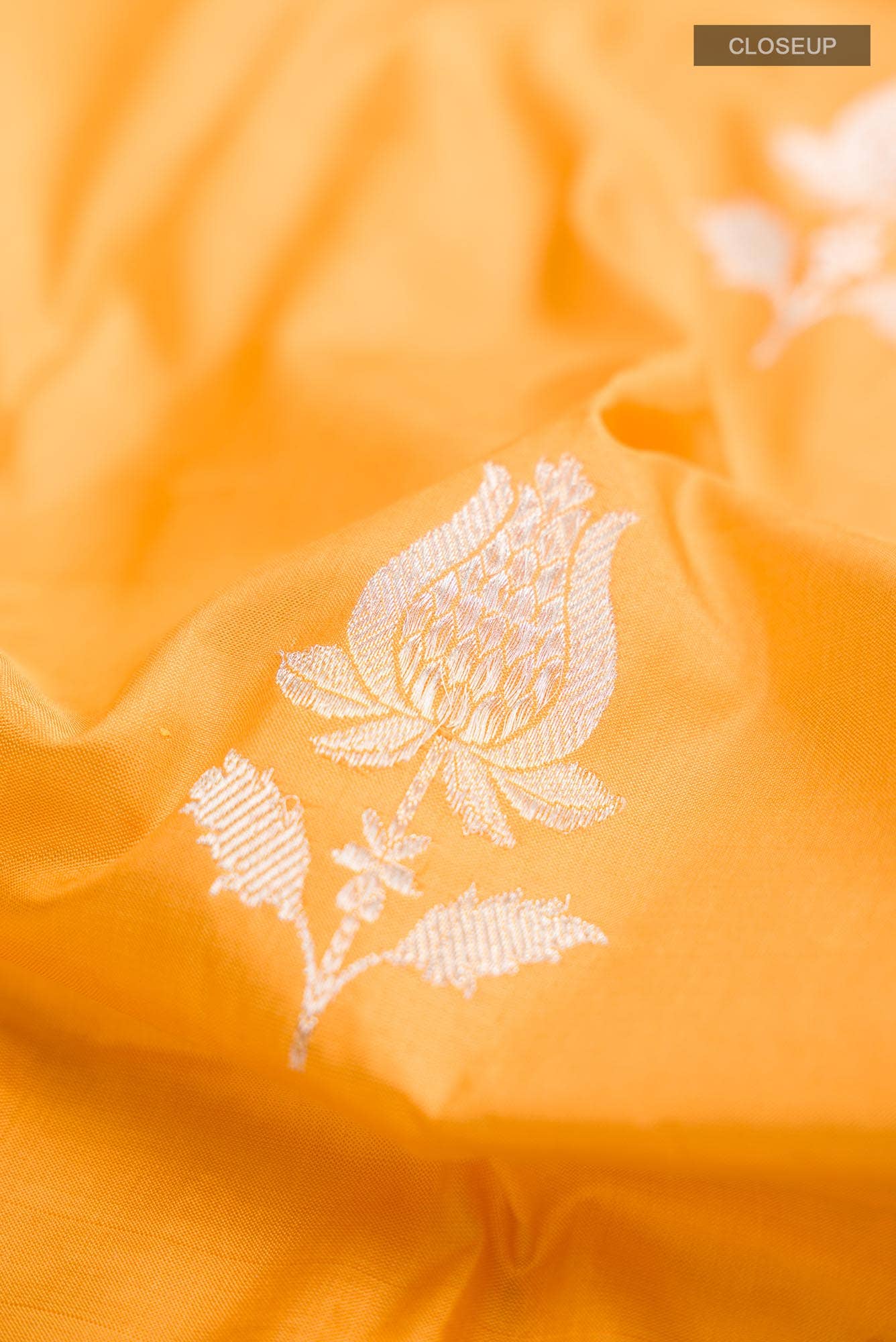 Yellow Banarasi Katan Silk Saree